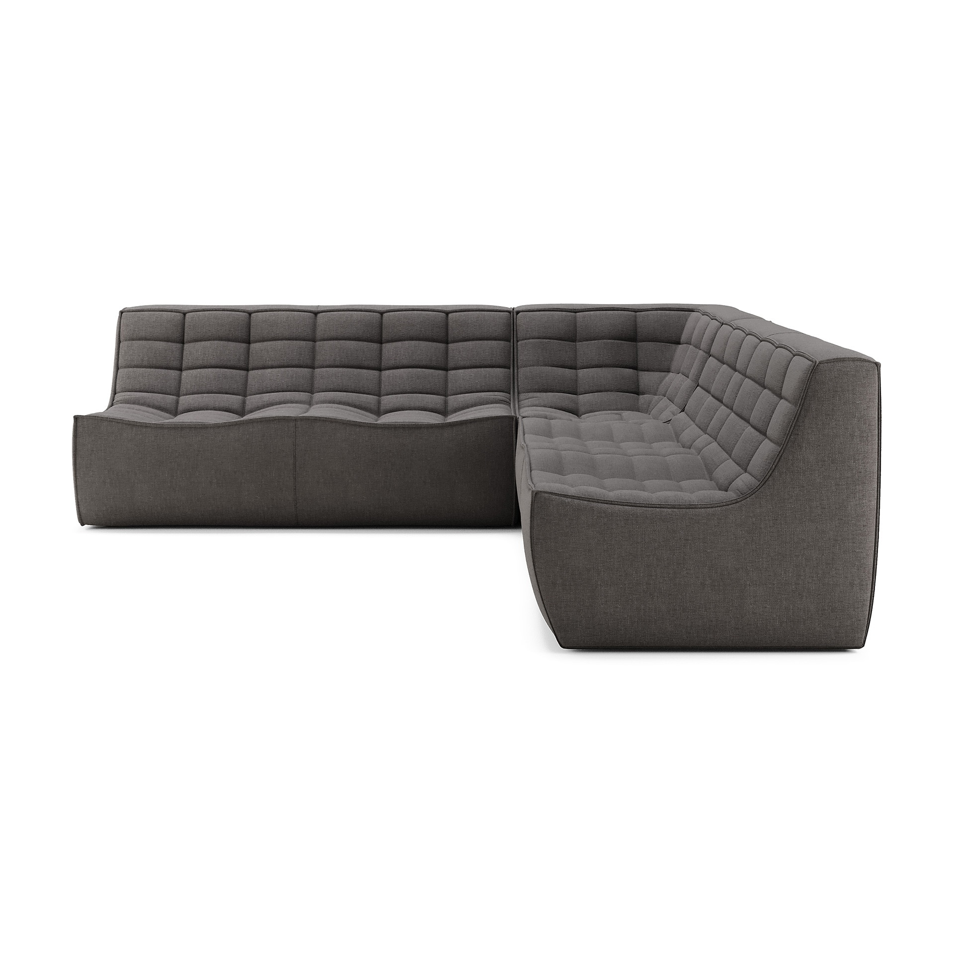 Modulaire bank N701 dark grey set 2x2 seat 90° recht hoek