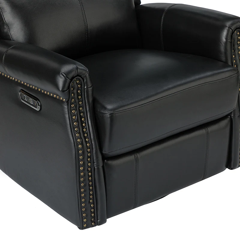 Kaietan Genuine Leather Power Rocking Recliner