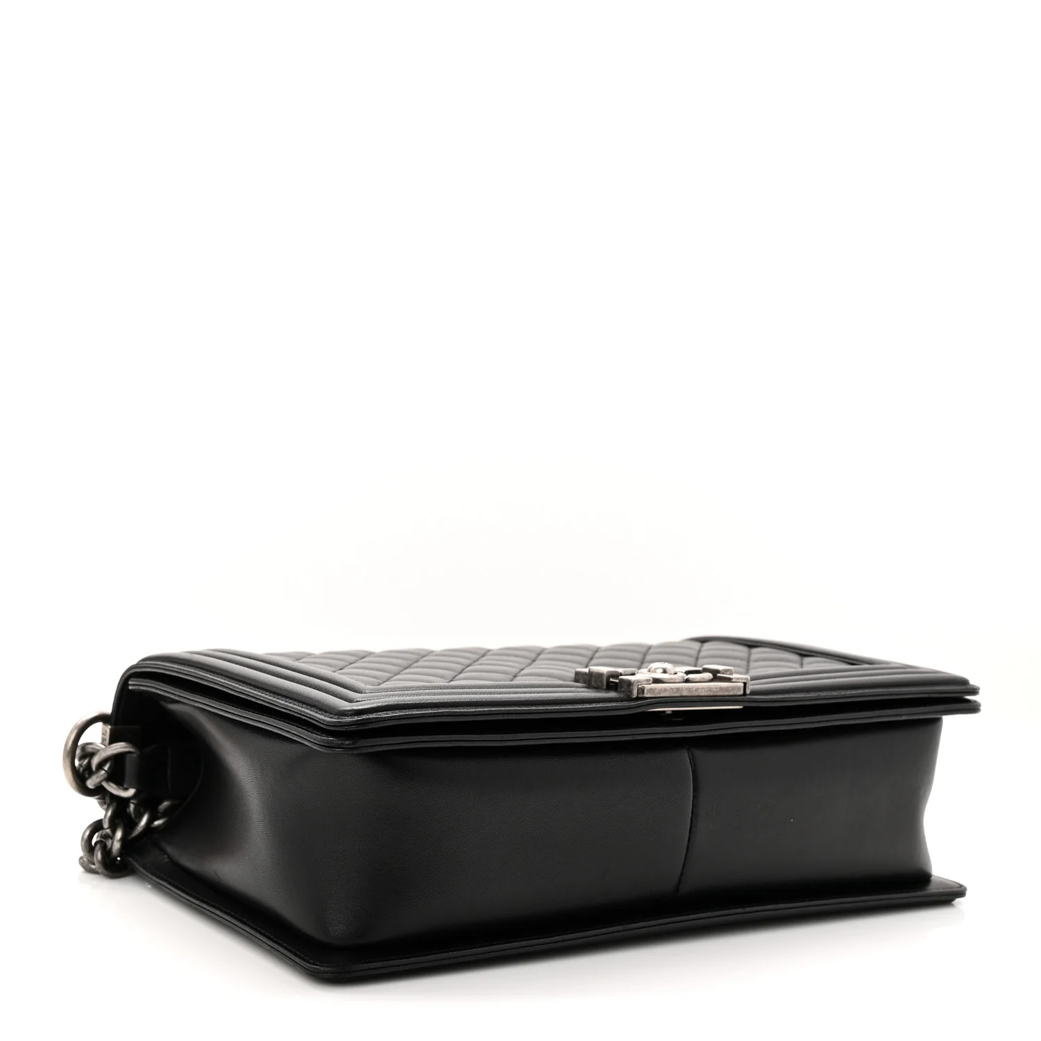 Lambskin Quilted New Medium Boy Flap Black - Top Club