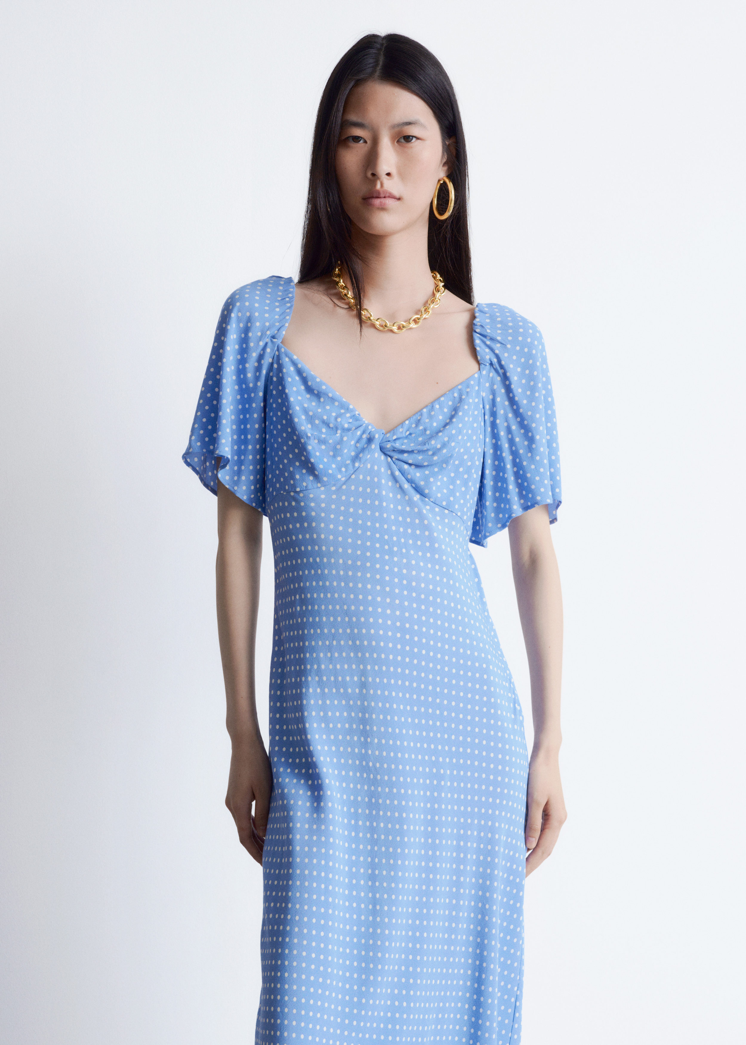 & Other Stories FLUTTER-SLEEVE MIDI DRESS