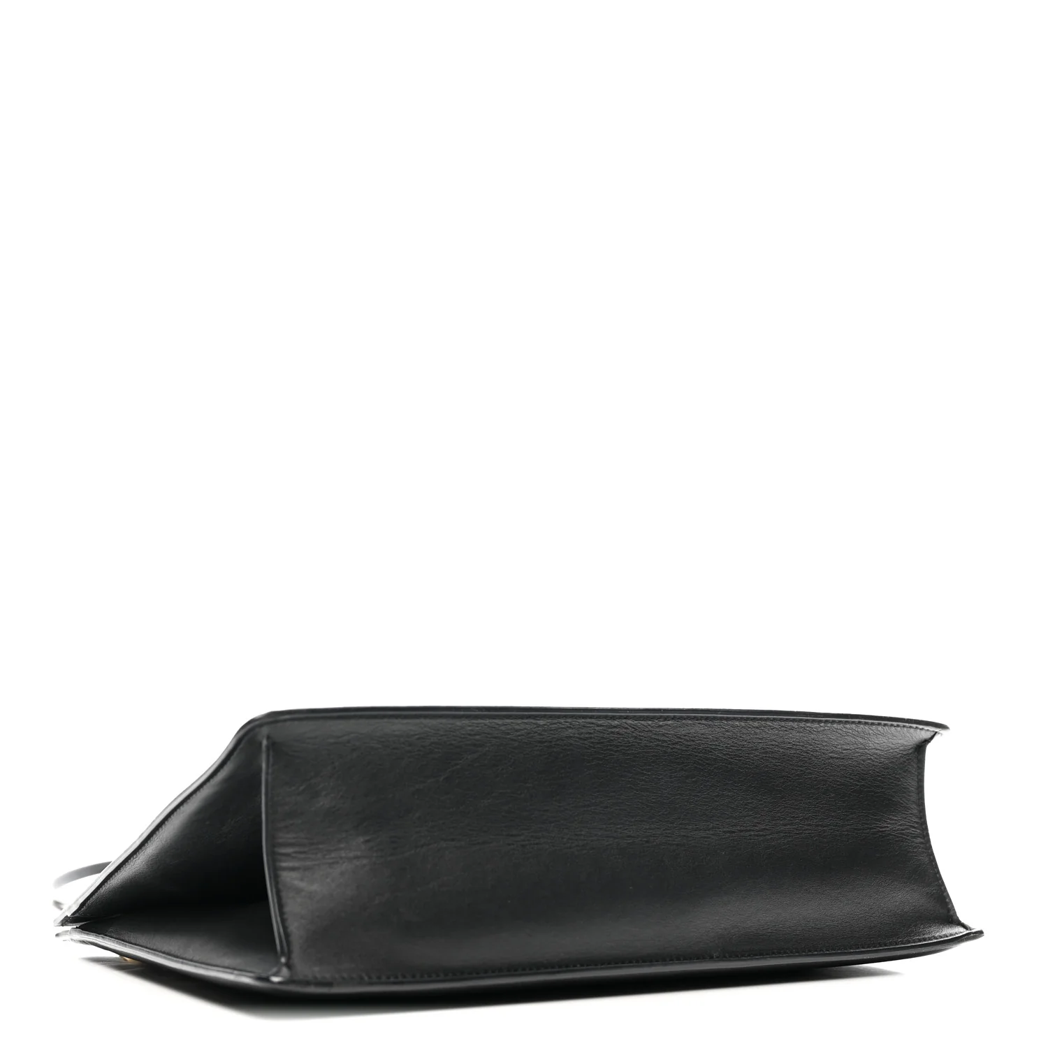 Smooth Calfskin Medium Clasp Shoulder Bag Black - Top Club