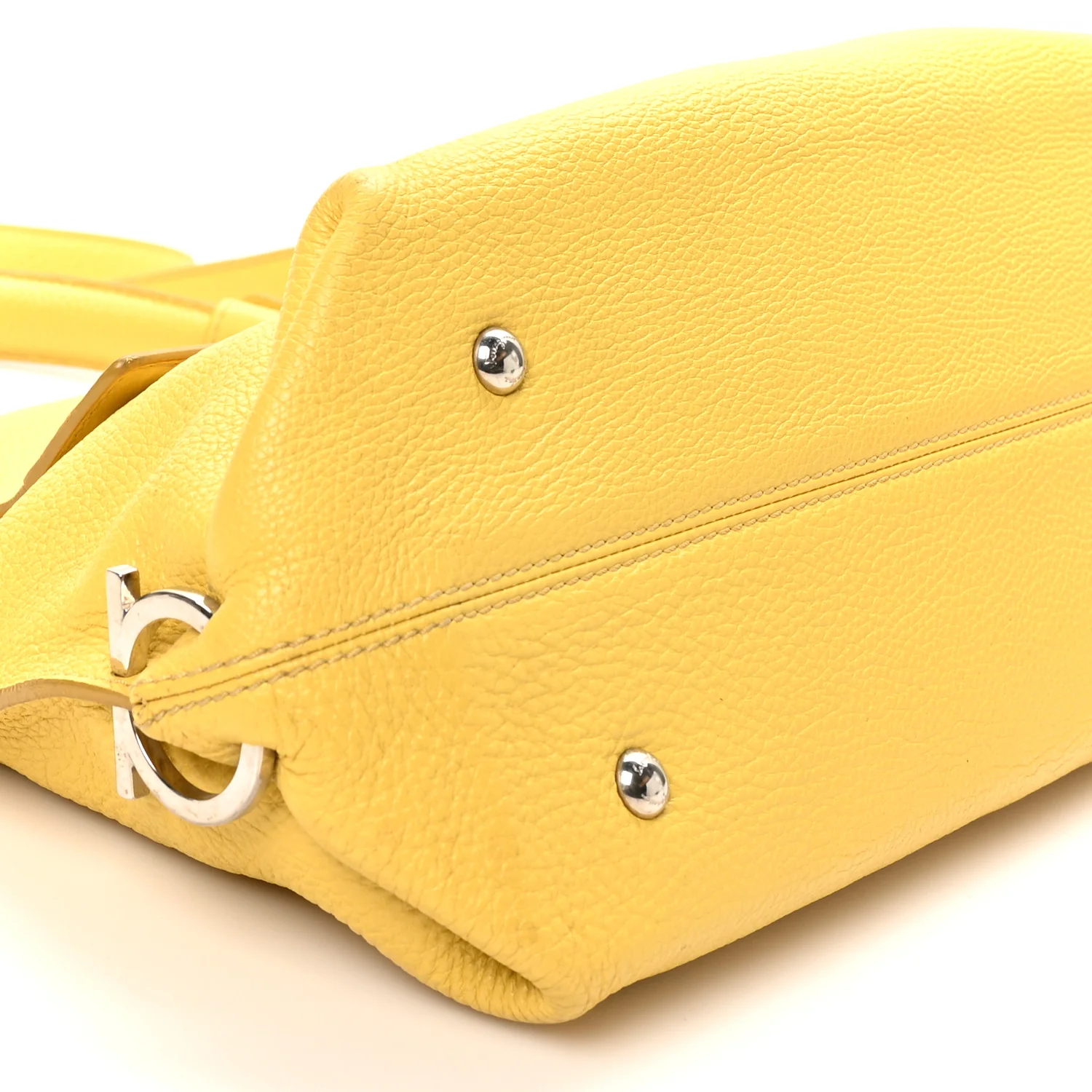 Calfskin Sofia Gancini Satchel Yellow - Top Club