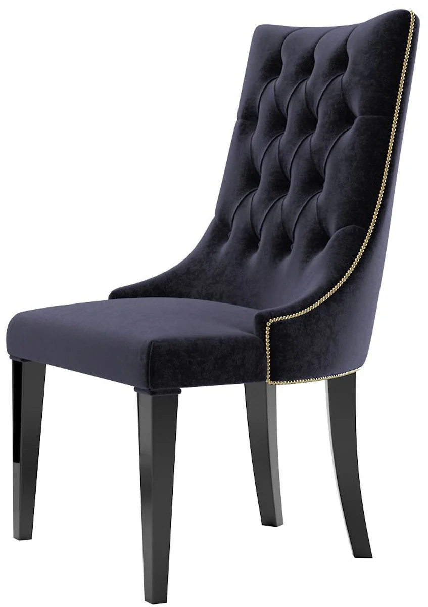 Luxury Baroque Dining Room Set Purple / Black / Gold - 1 Dining Room Table & 6 Dining Chairs - Dining Room Furniture in Baroque Style - Luxury Quality - Noble & Magnificent