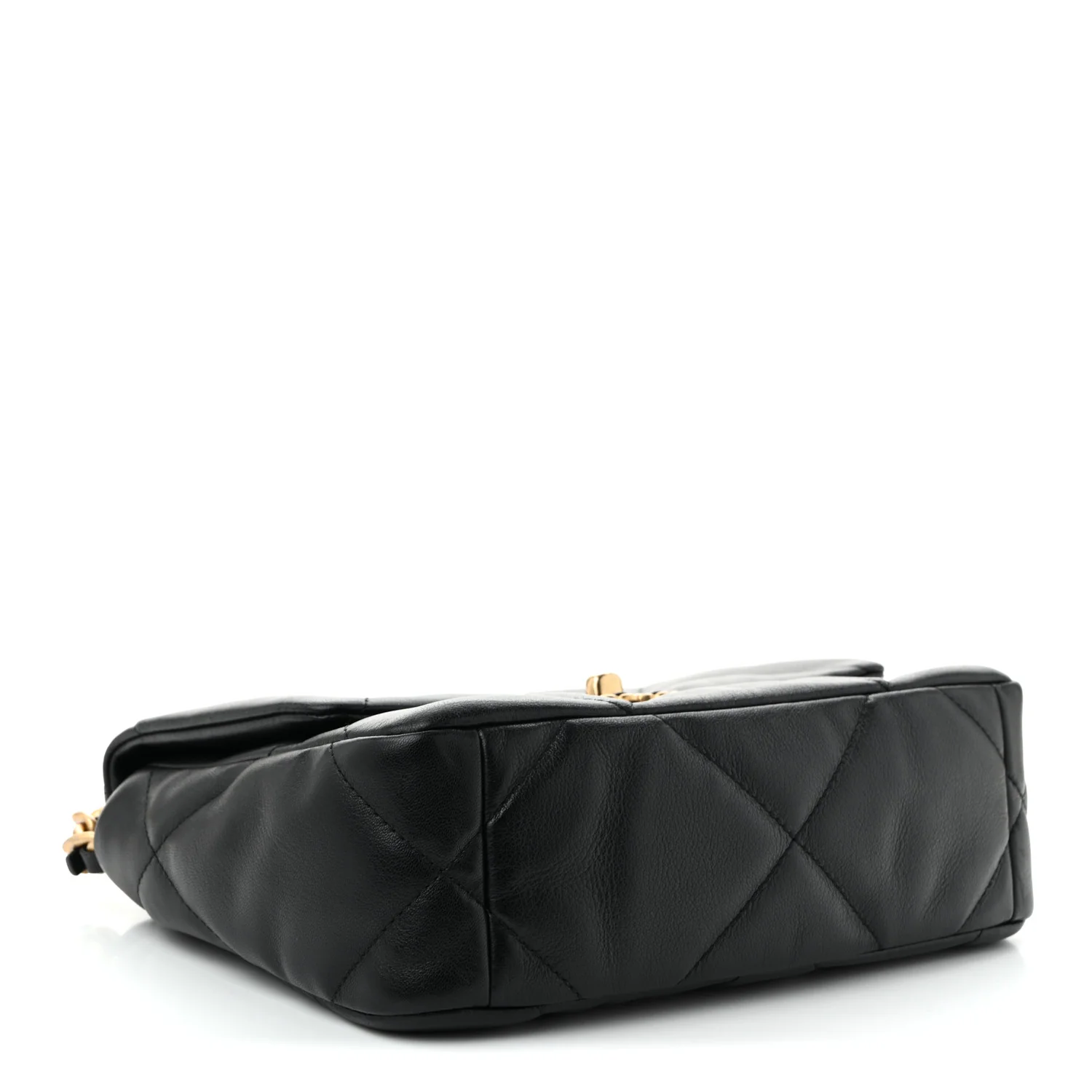 Shiny Goatskin Quilted Medium Chanel 19 Flap Black - Top Club