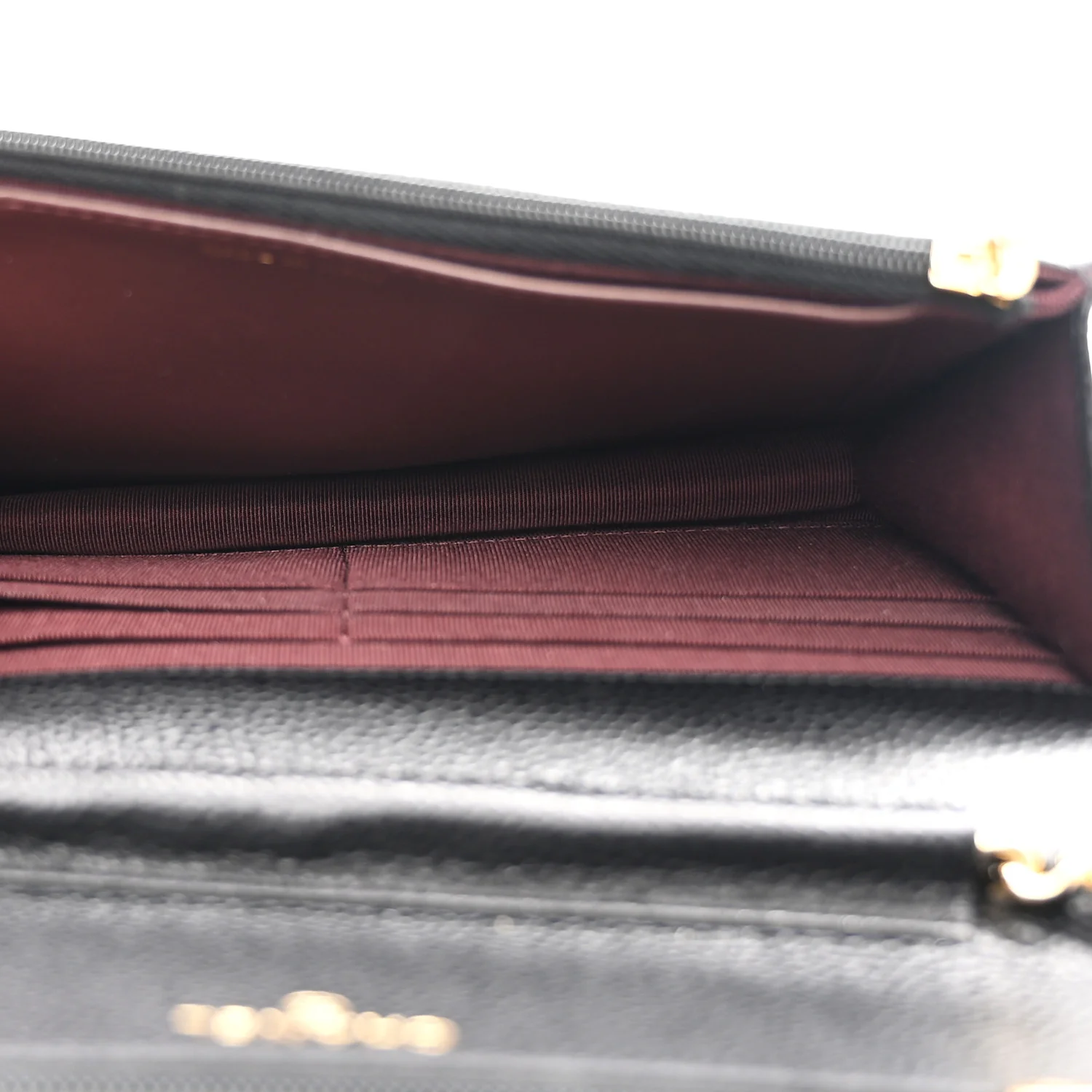 Caviar Quilted Wallet On Chain WOC Black - Top Club