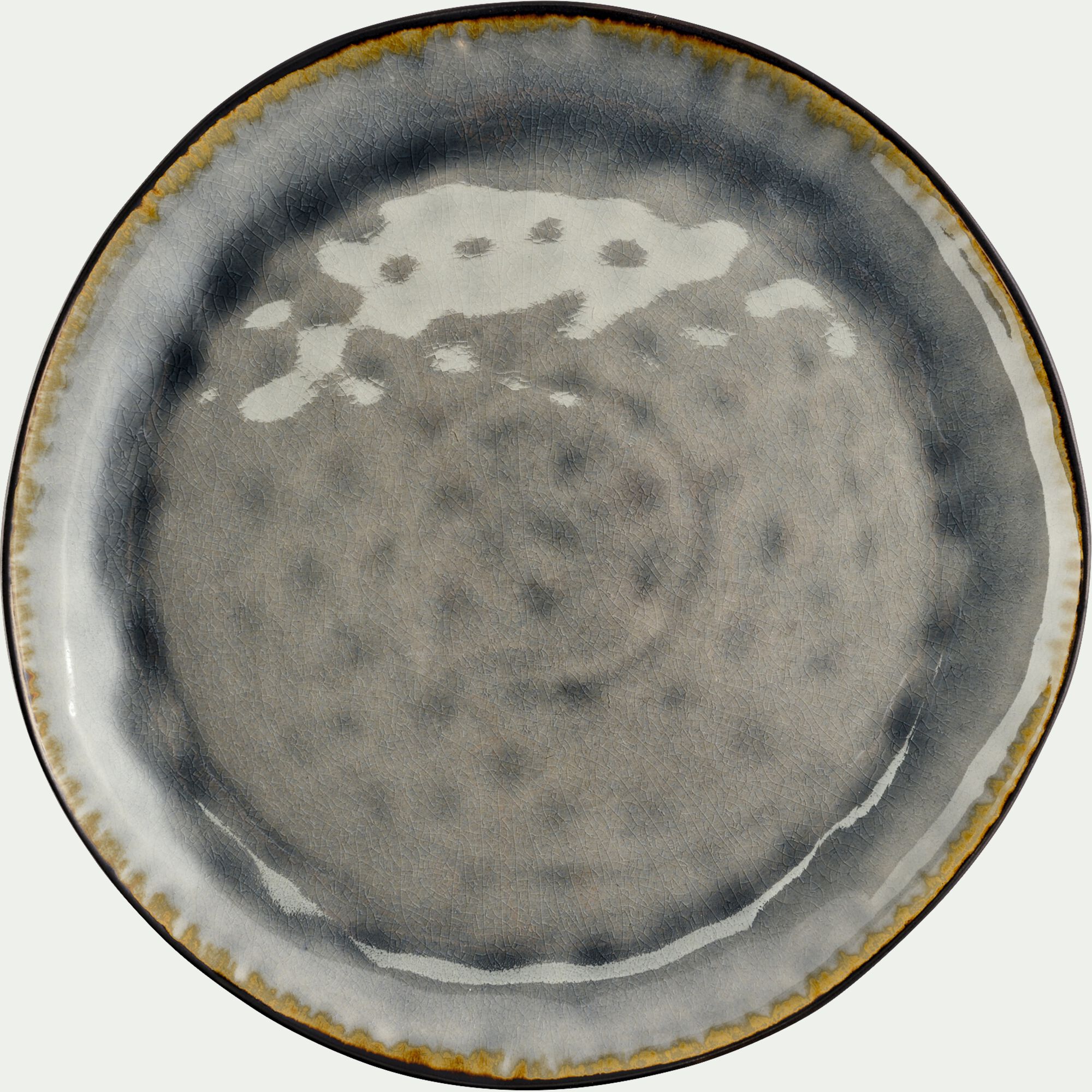 SELIME - Assiette plate en grès émail réactif D27,5cm - gris