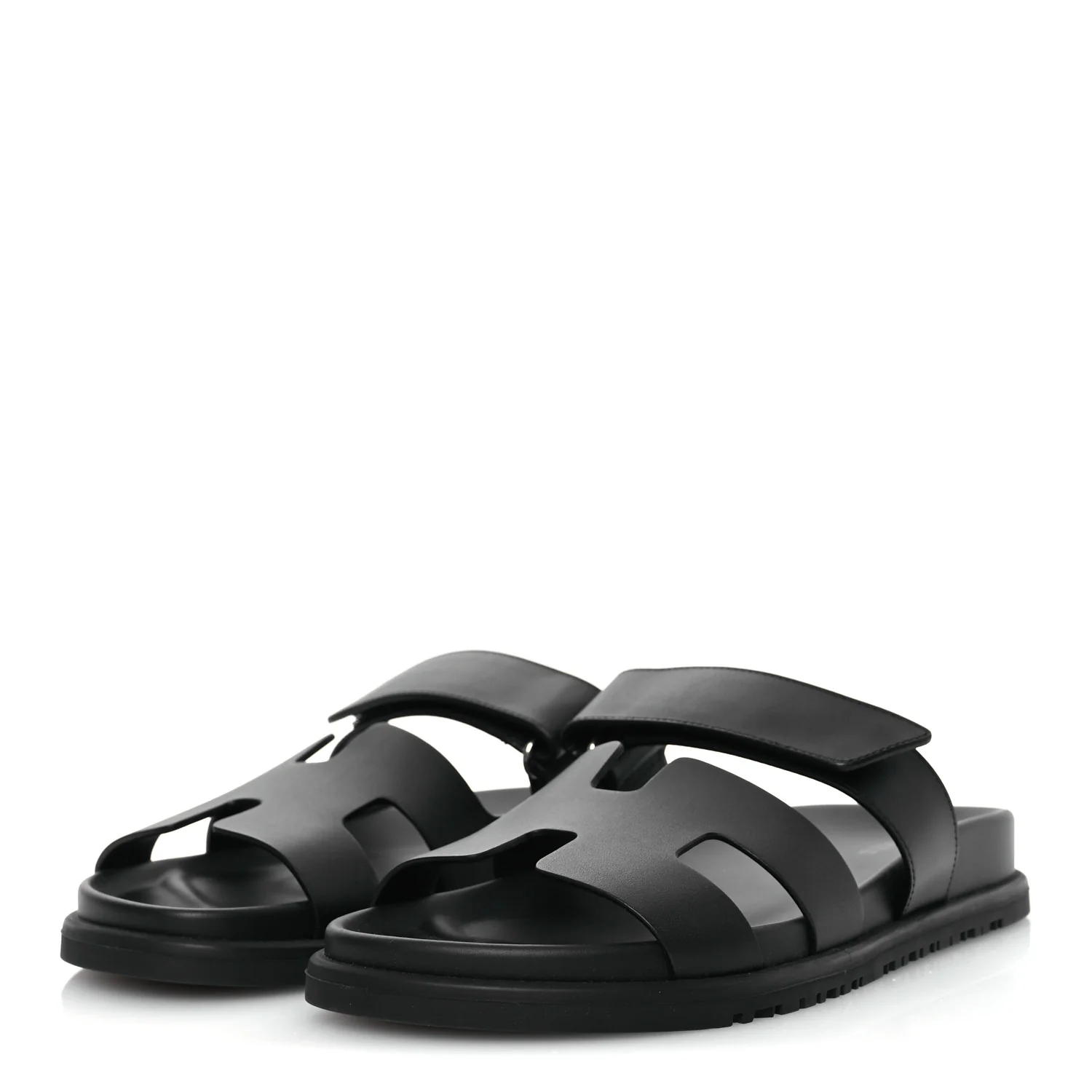 Calfskin Womens Chypre Sandals 38 Black - Top Club