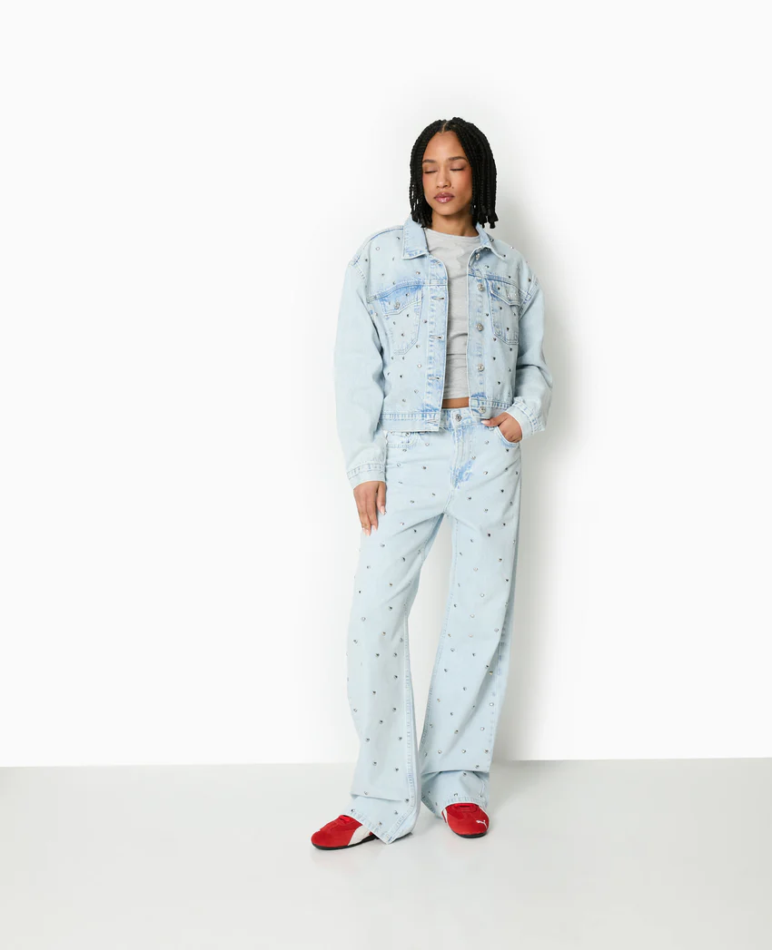 Pimkie Veste en jean avec cœurs métalliques