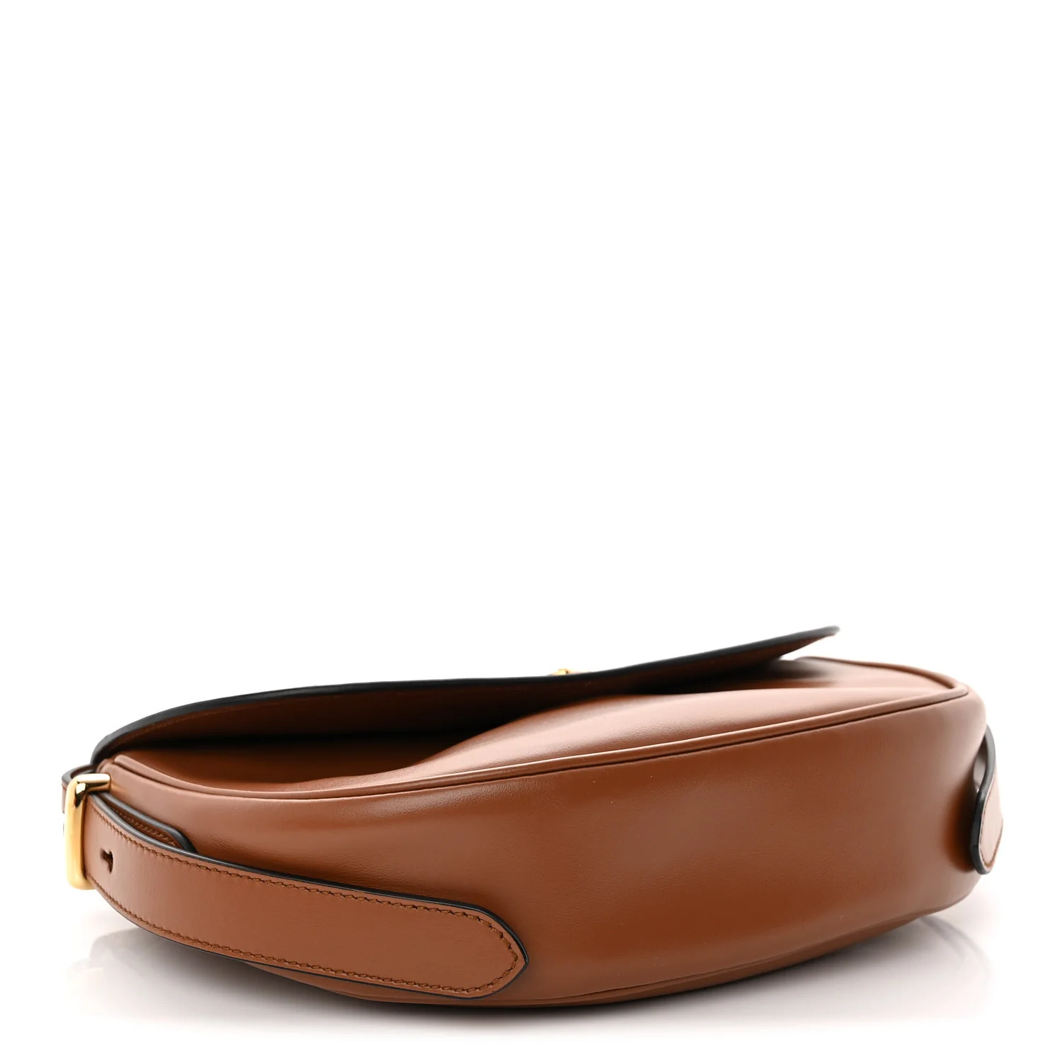 Soft Calfskin Traingle Arque Flap Shoulder Bag Cognac - Top Club