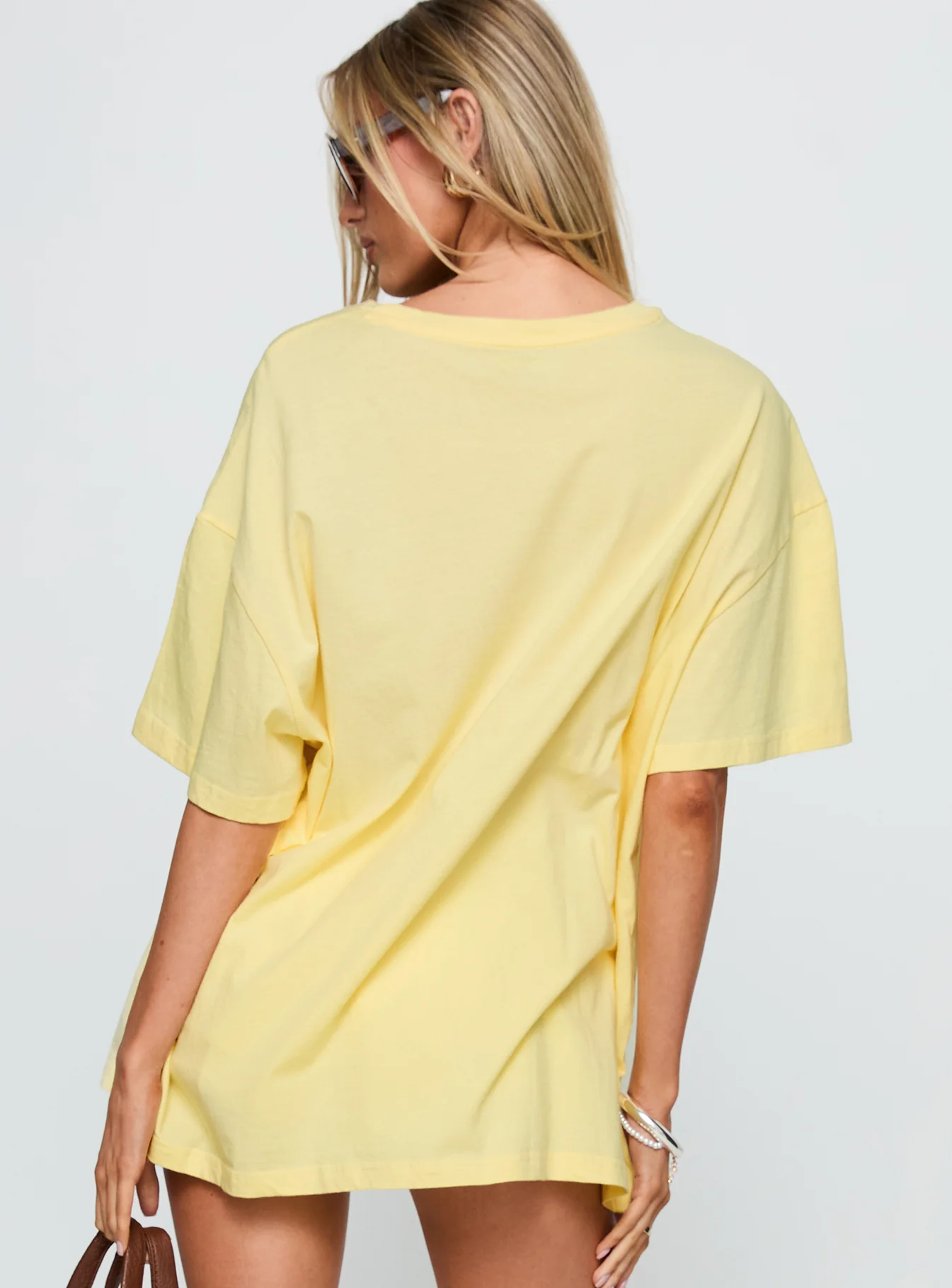Amalfi Coast Oversized Graphic Tee Pastel Yellow