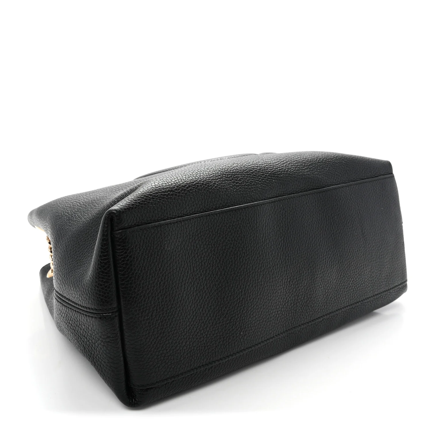 Pebbled Calfskin Medium Soho Chain Shoulder Bag Black - Top Club