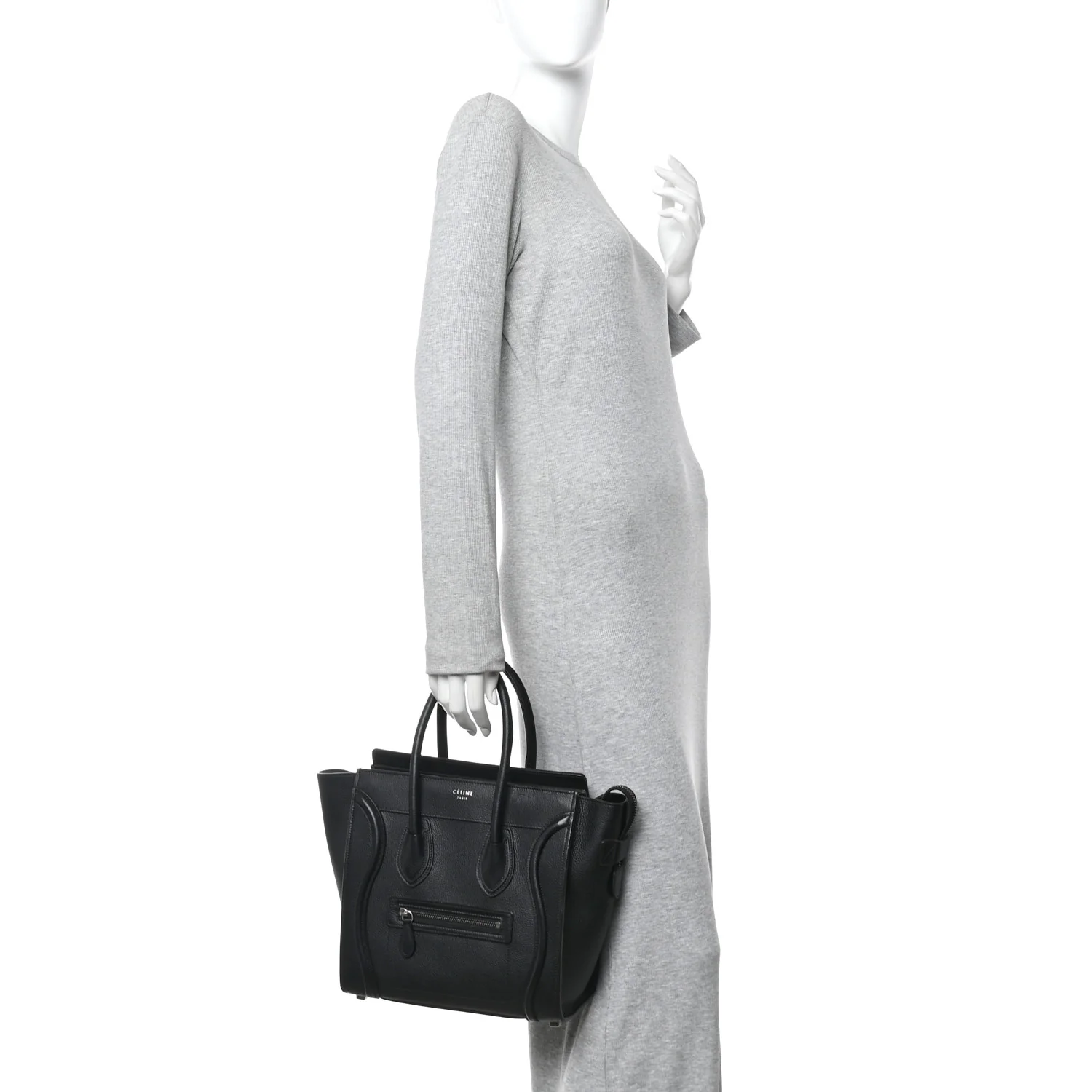 Drummed Calfskin Micro Luggage Black
