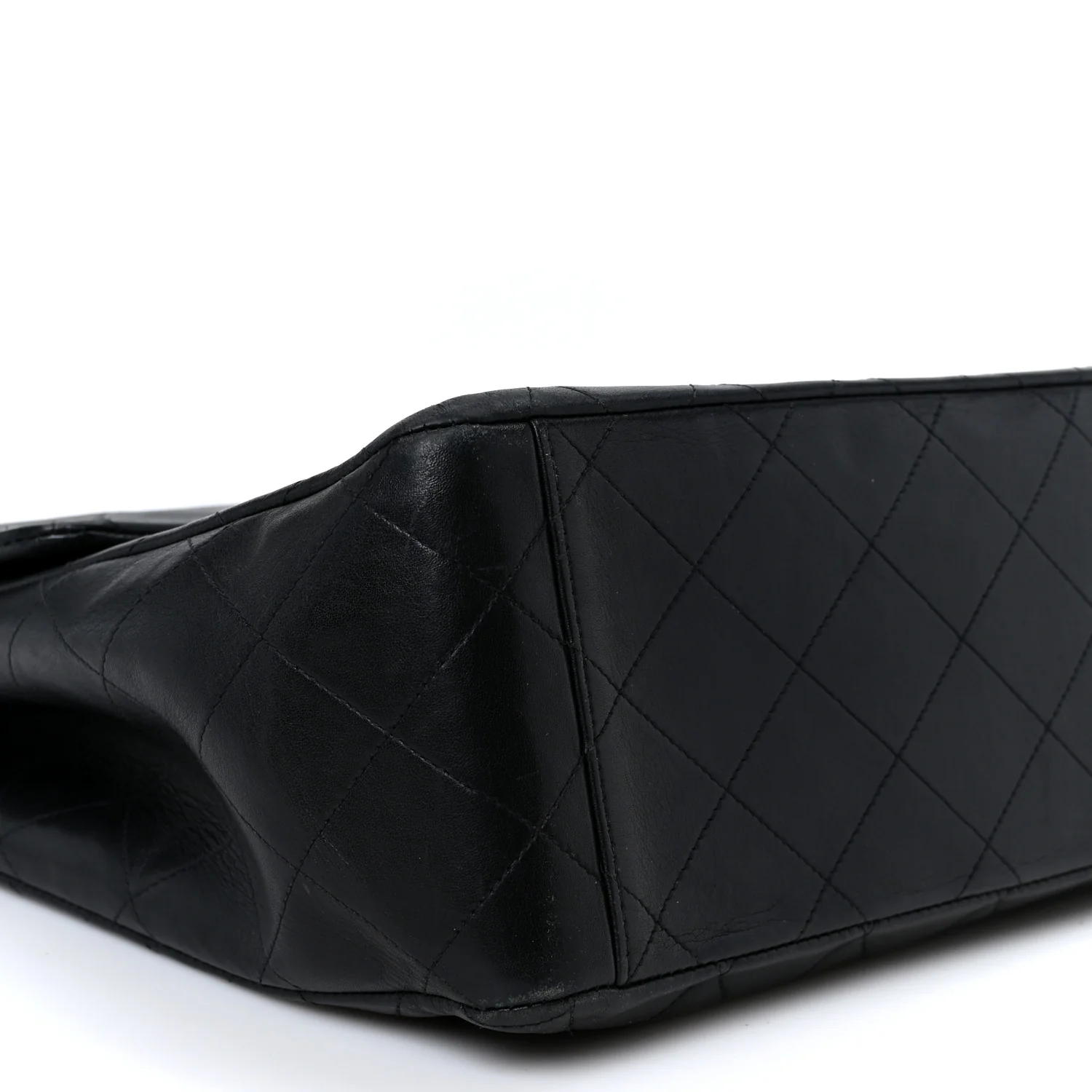 Lambskin Quilted XL Jumbo Single Flap Black - Top Club