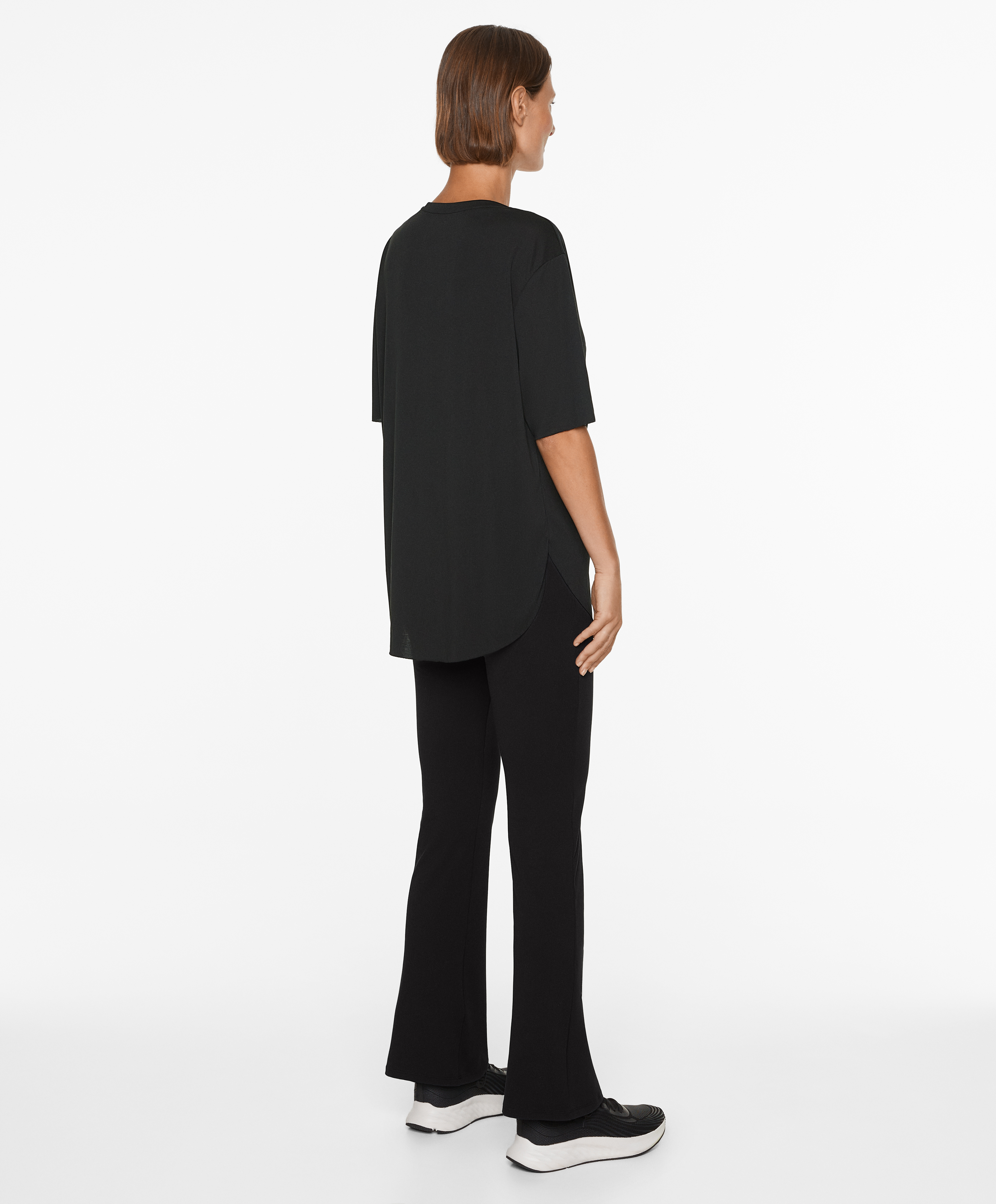 OYSHO Modal blend short-sleeved slogan T-shirt