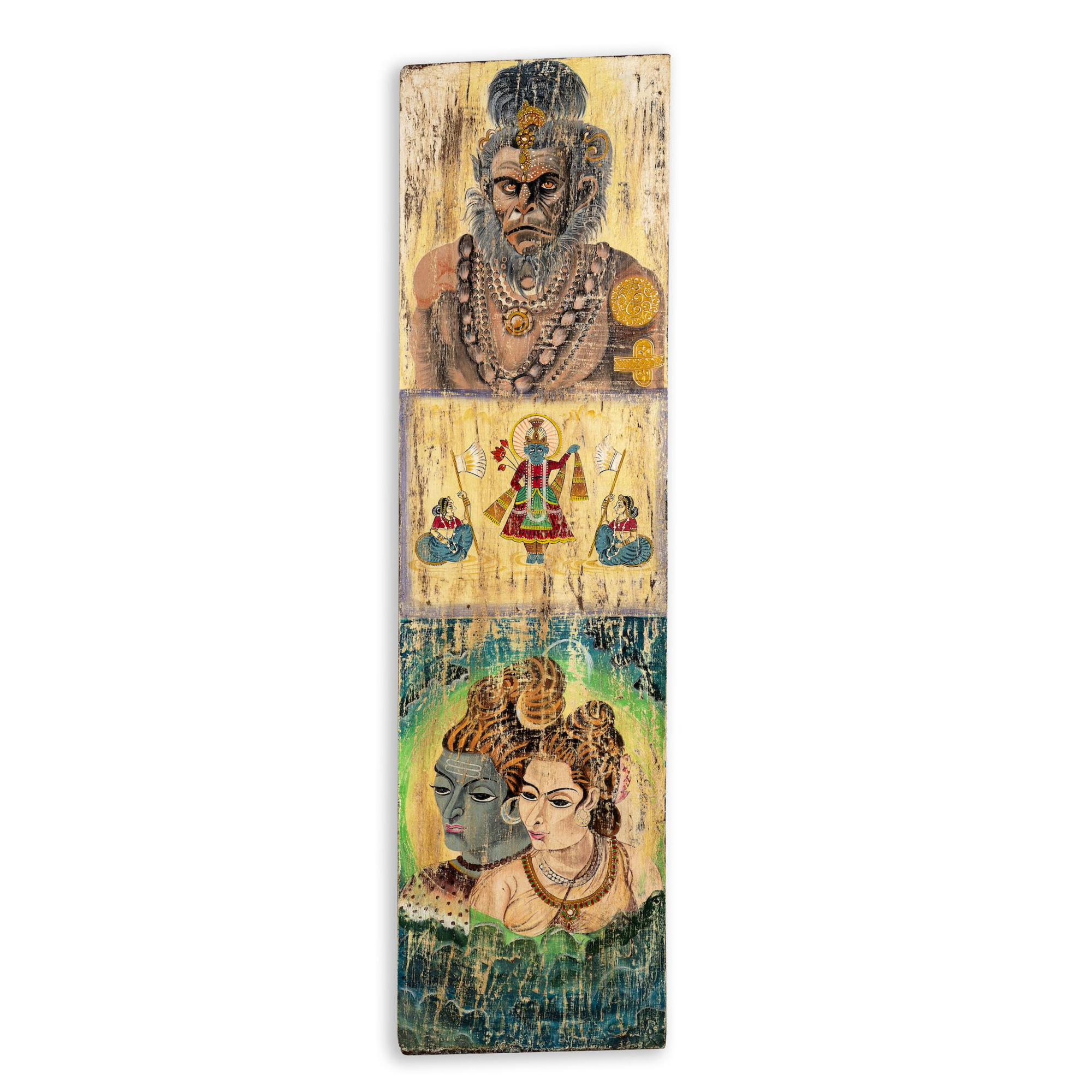 Deepak - Teakhouten Wandpaneel Hanuman 192cm