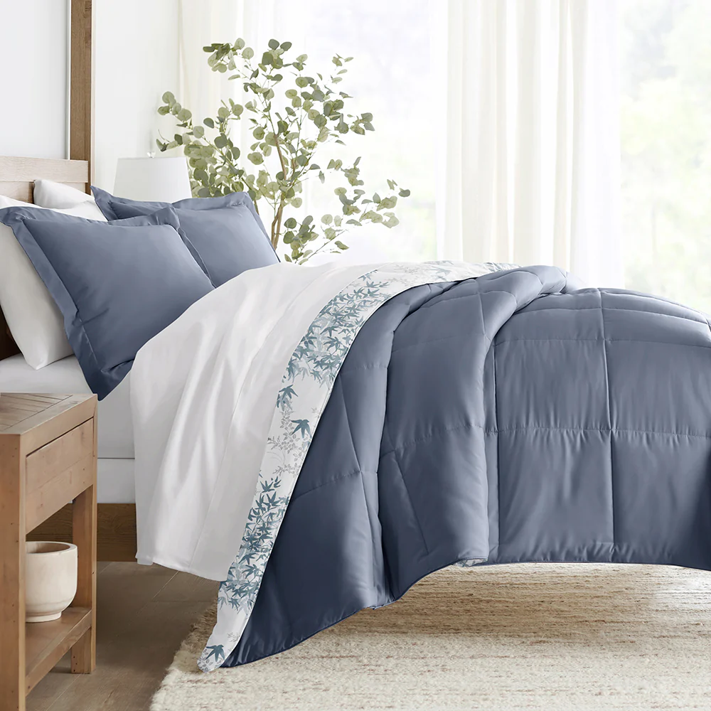 Bamboo Leaves Reversible Down-Alternative Comforter Set - Sale