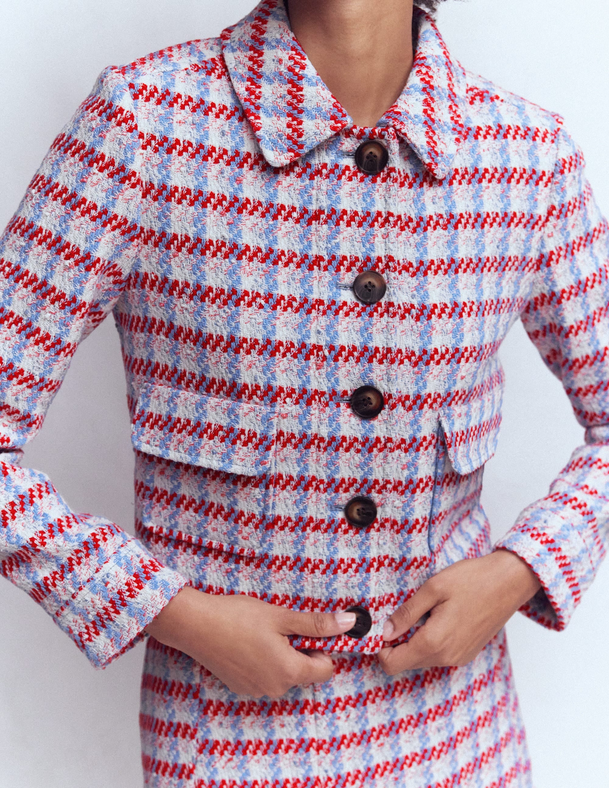 Lisburn Jacke mit aufgesetzter Tasche-Rosa Texturiert