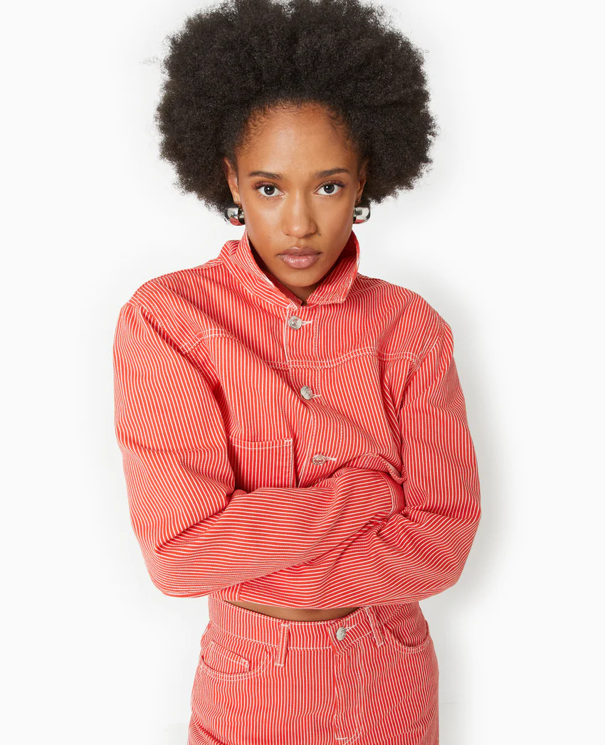 Pimkie Veste courte en toile avec fines rayures