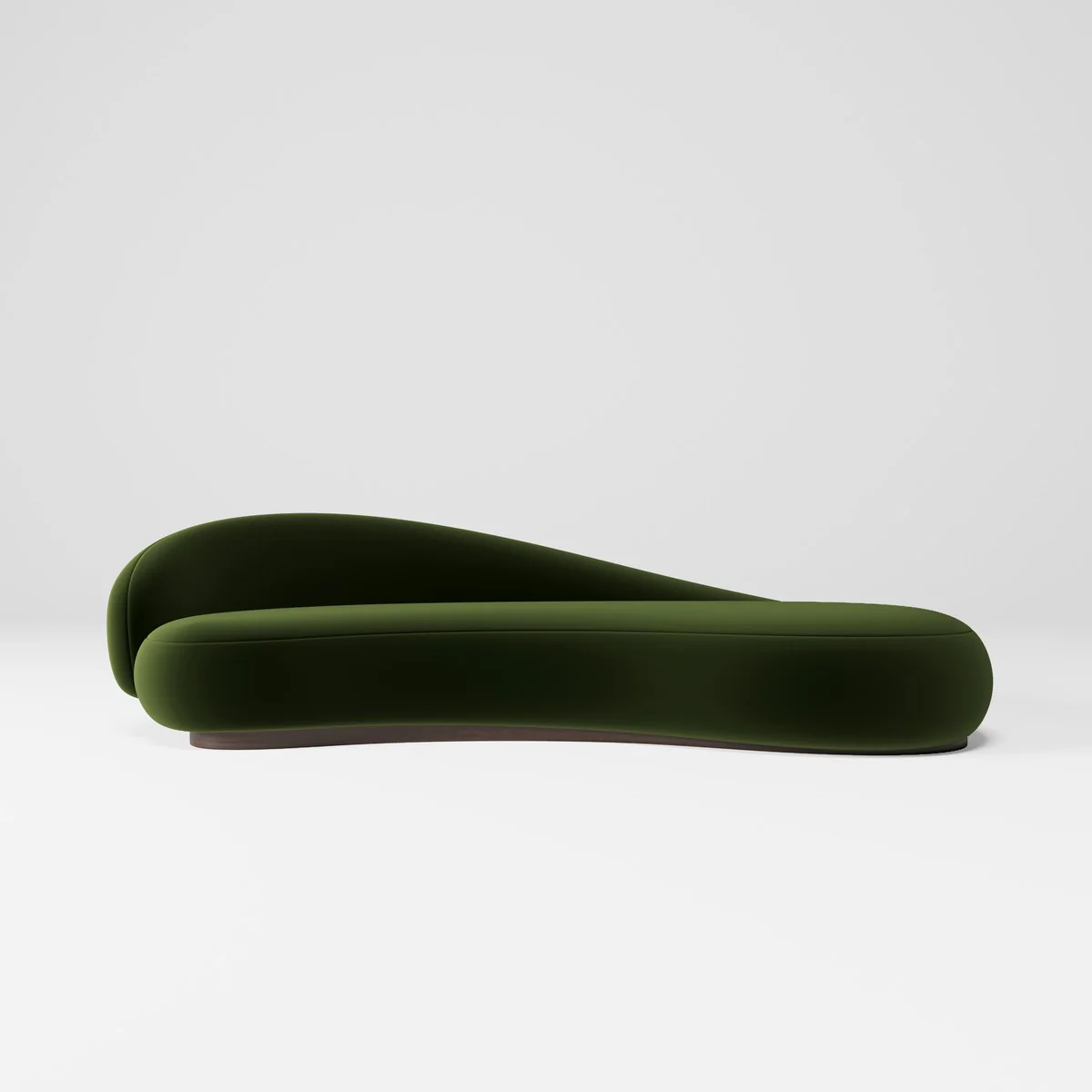 Luxury Velvet Sofa Left Side Green / Dark Brown 280 cm - Living Room & Hotel Furniture