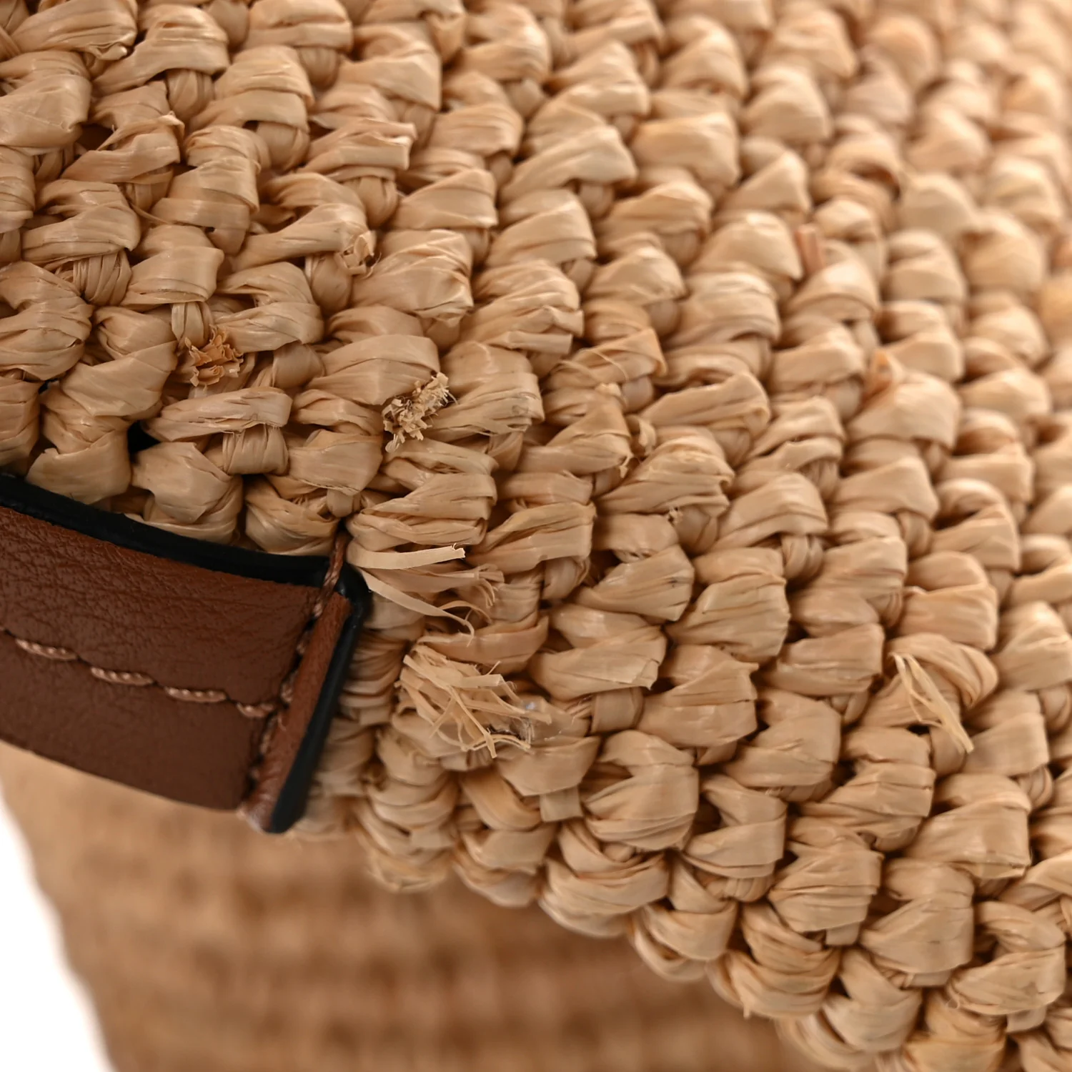 Raffia Mini Slit Tote Bag Natural Tan - Top Club