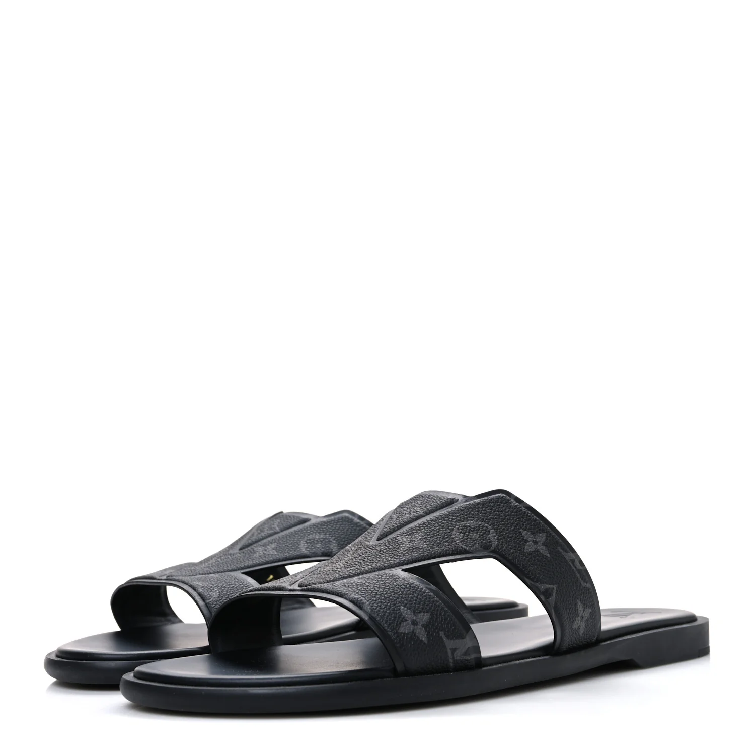 Monogram Eclipse Calfskin Mens LV Oasis Mules 12 Black - Top Club