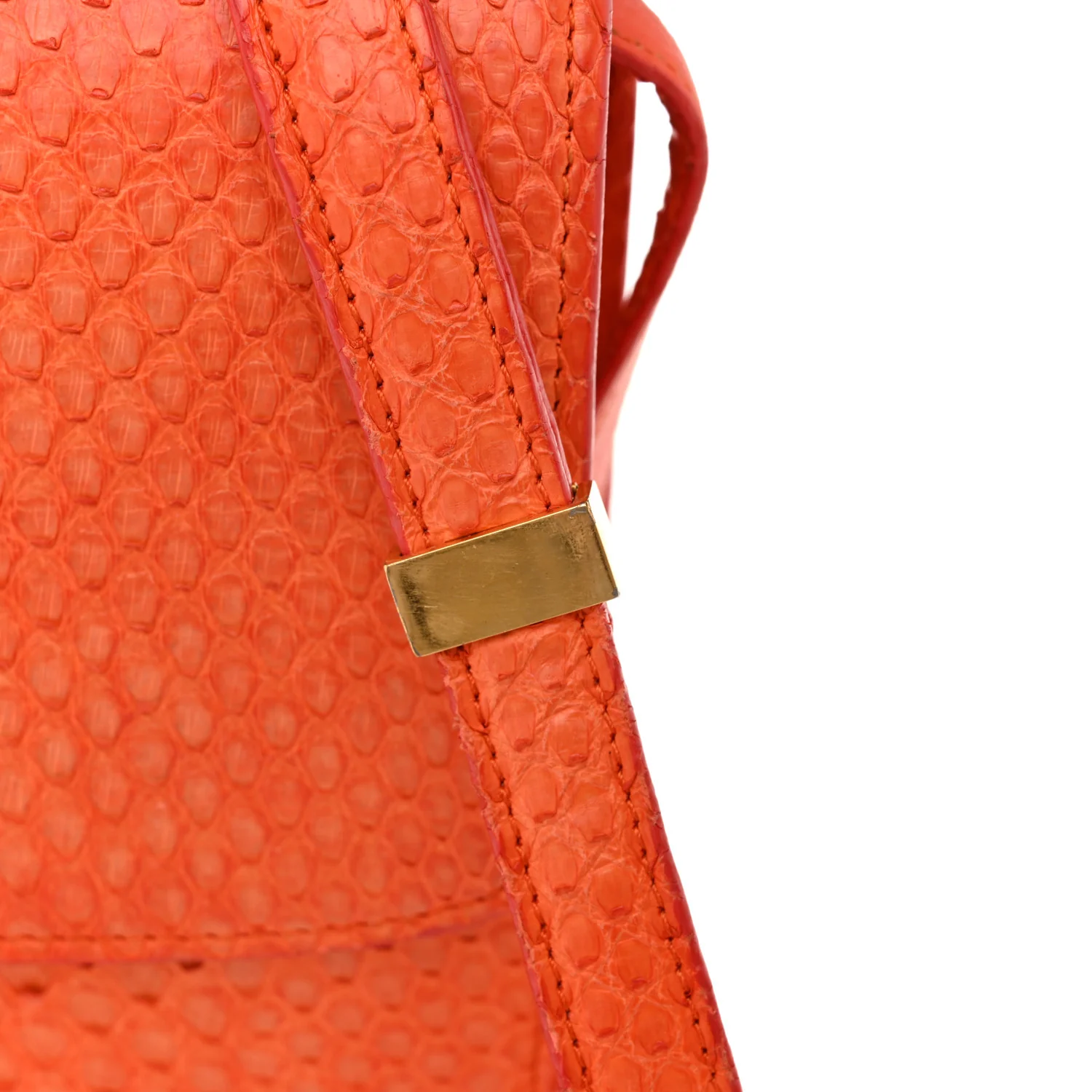 Snakeskin Medium Classic Box Flap Orange - Top Club