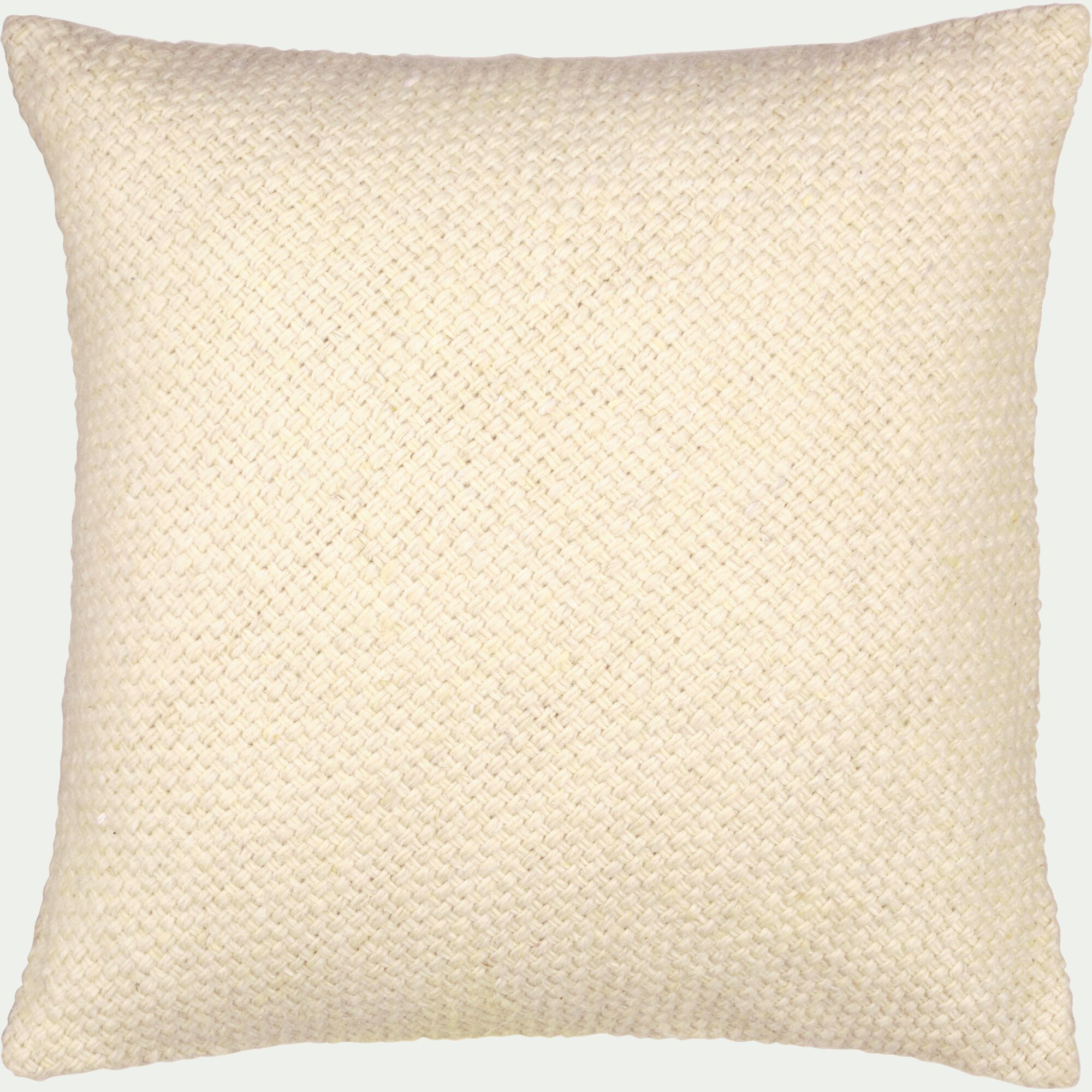SOLACE - Coussin en laine et coton 45x45cm - écru