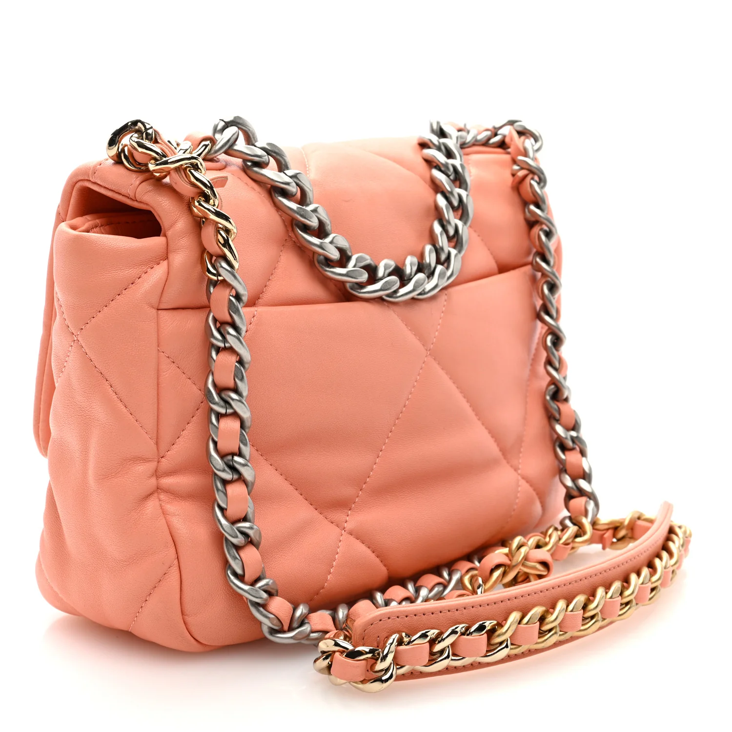 Lambskin Quilted Medium Chanel 19 Flap Light Orange - Top Club