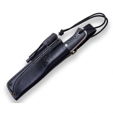 Joker Ember Scandi Black Micarta Canvas with ferrocerium - Survival and buschcraft knife