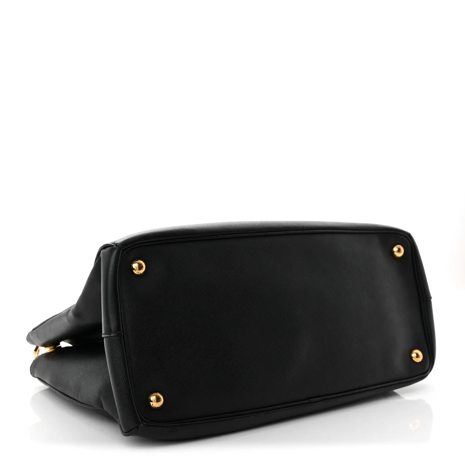 Saffiano Medium Galleria Double Zip Tote Black - Top Club