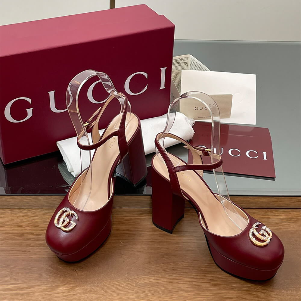 GUCCI Women s platform pump with crystal Double G - Top Club