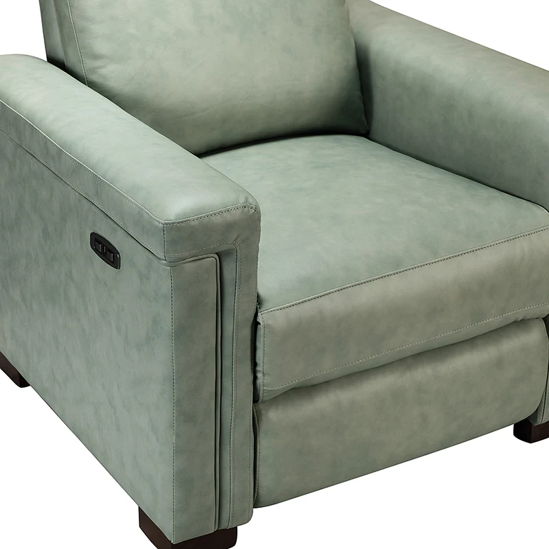 Lea 36.02" Wide Genuine Leather Power Recliner