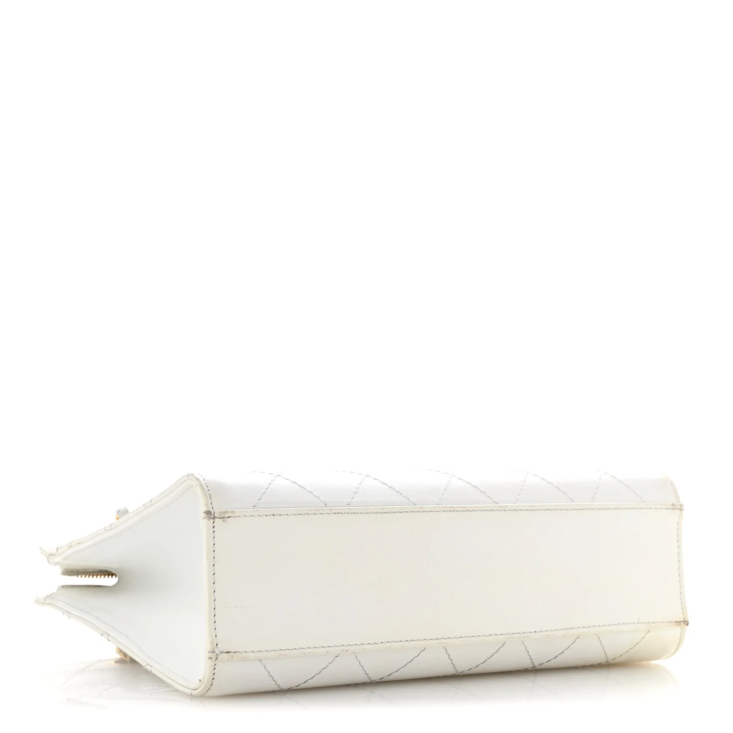 Caviar Quilted Shoulder Bag White - Top Club