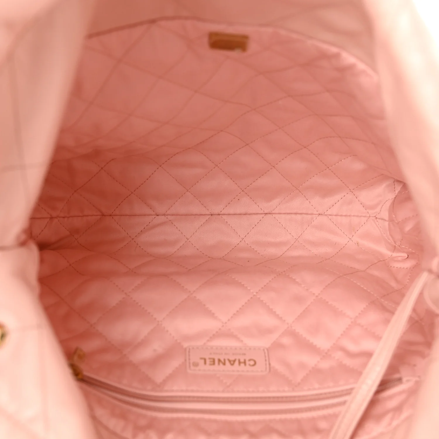 Shiny Calfskin Quilted Small Chanel 22 Light Pink - Top Club