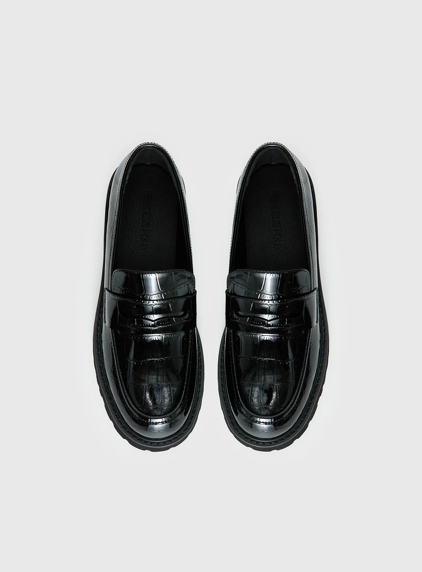 Face The Wind Faux Leather Loafers Black