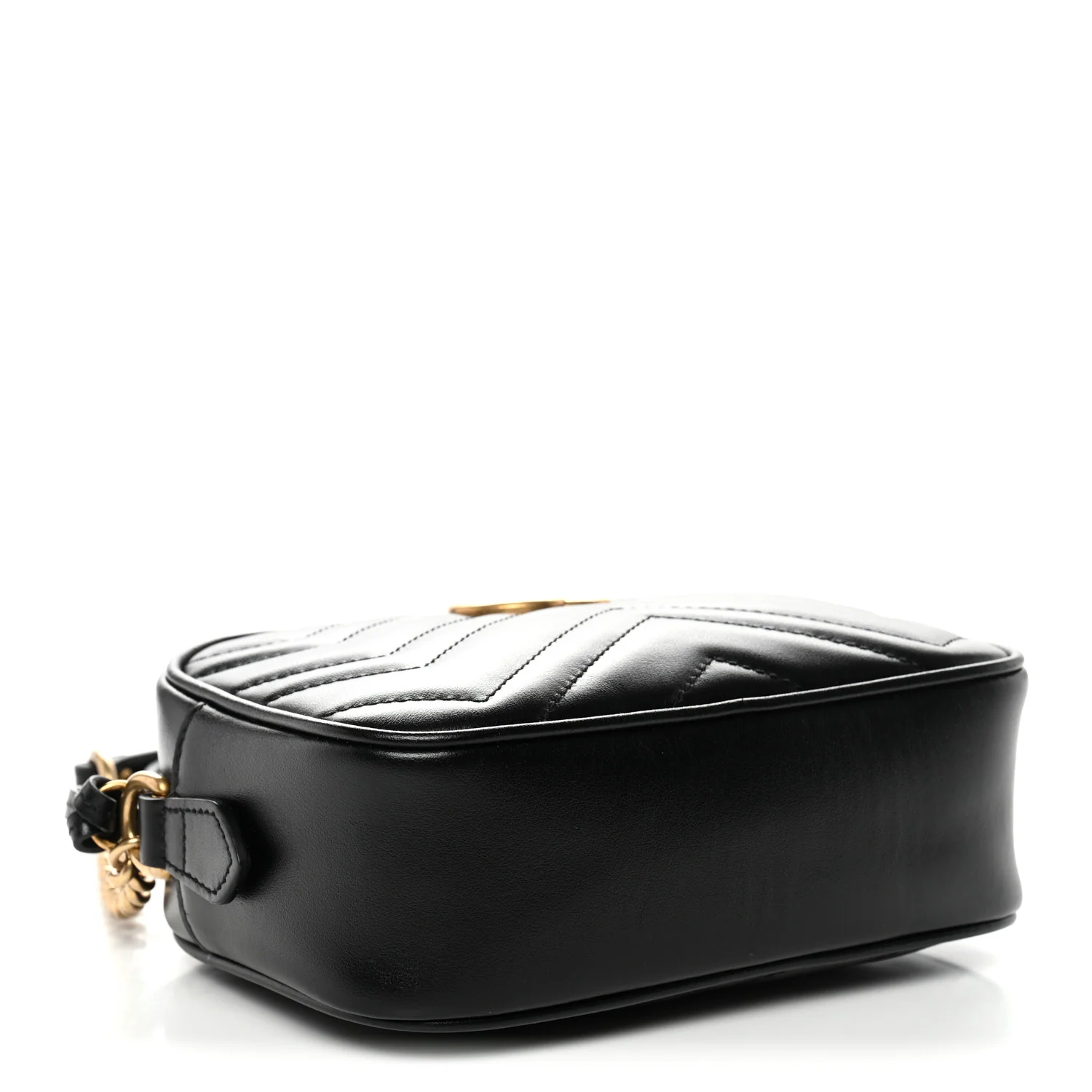 Calfskin Matelasse Mini GG Marmont Chain Shoulder Bag Black - Top Club