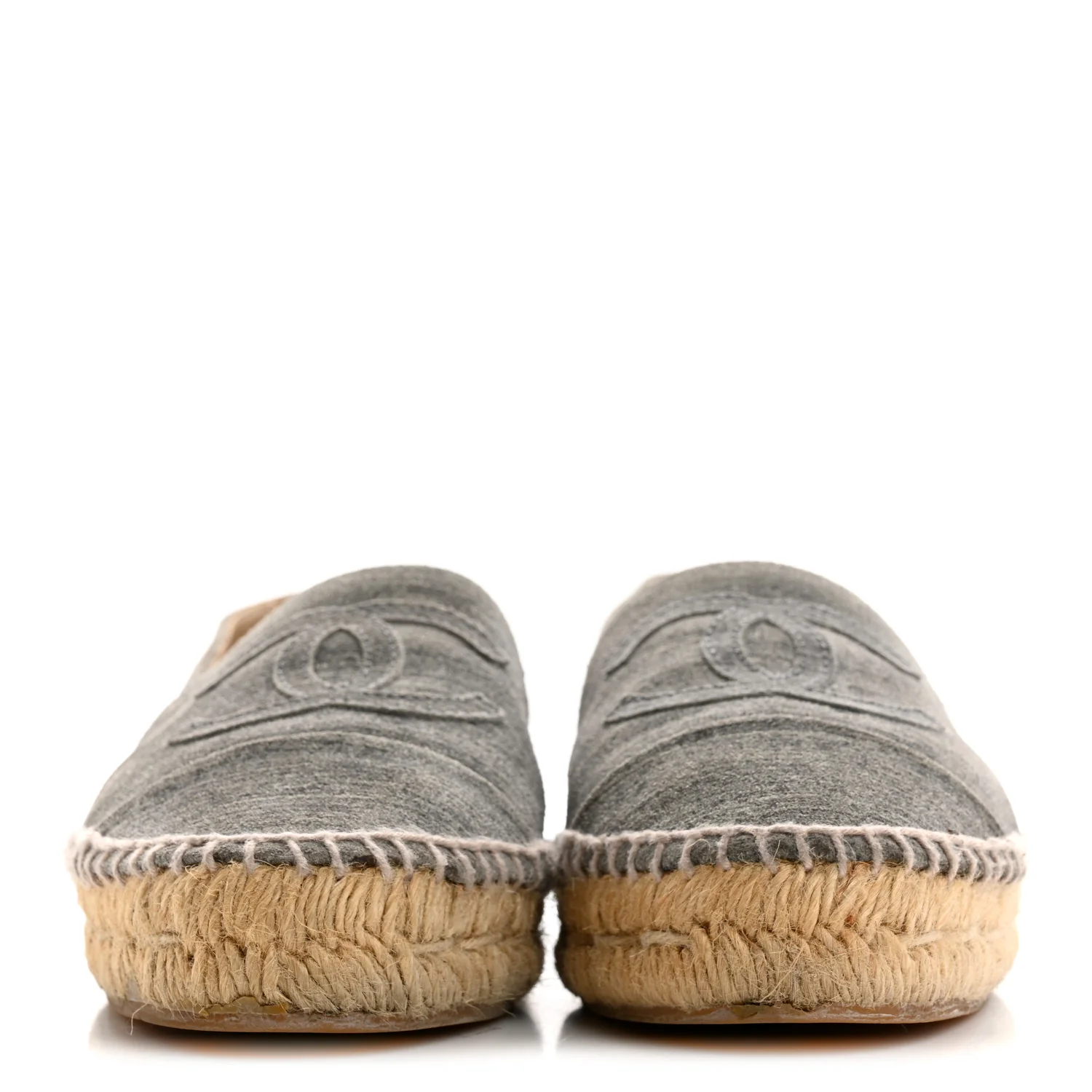 Striated Suede Espadrilles 37 Dark Grey - Top Club