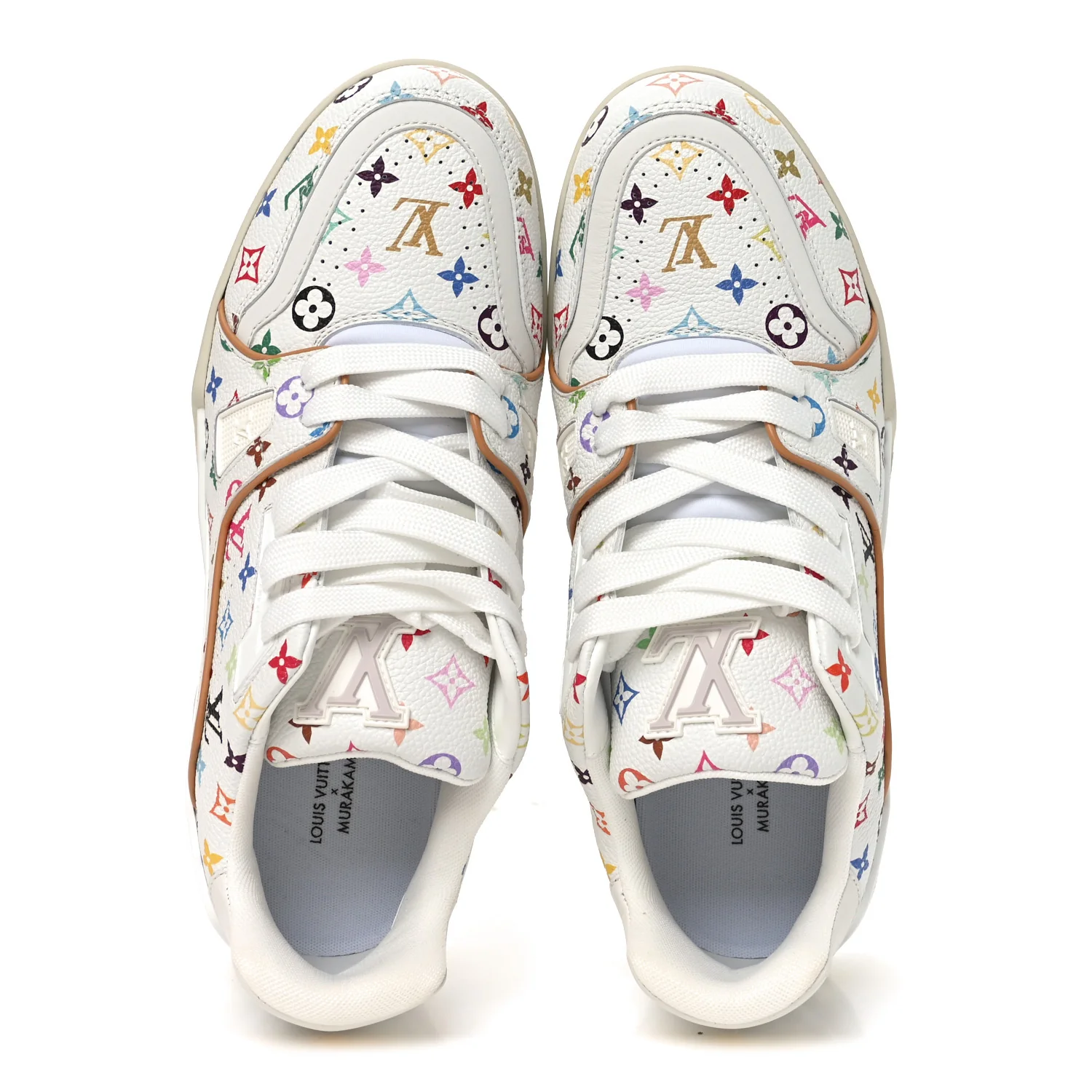 LV X TM Calfskin Monogram Multicolor Womens LV Trainer Sneakers 39 White Multicolor