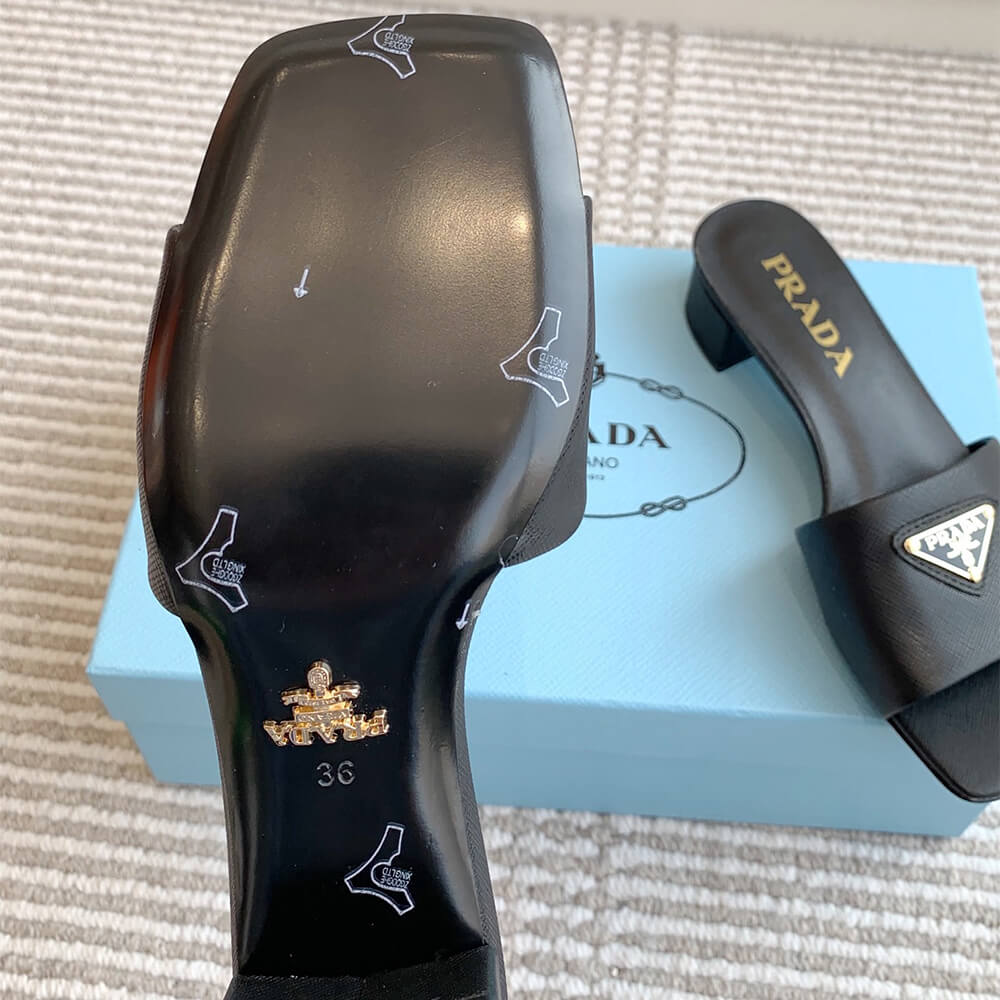 Prada Saffiano patent leather sandals - Top Club