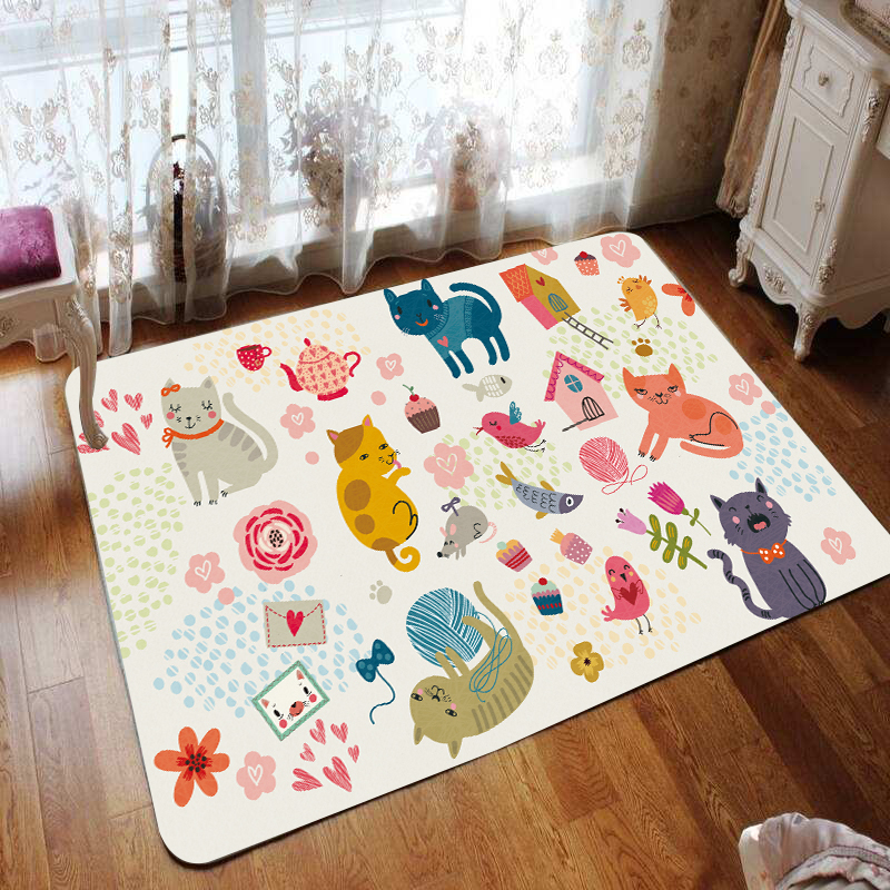 Cartoon Animal Baby Play Mat Cotton Kids Creeping Crawling Carpet Mat for Kids Sleeping Rugs
