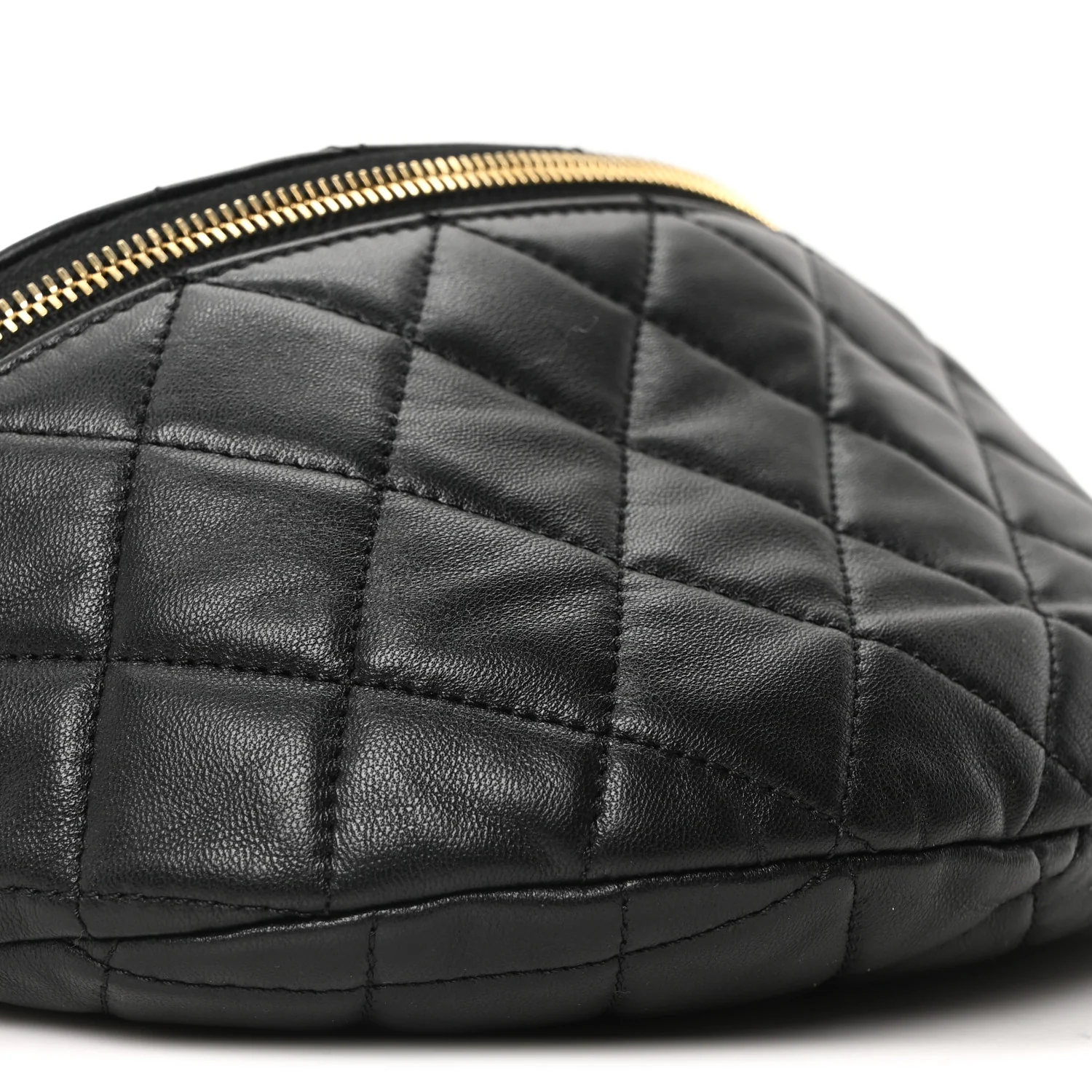 Lambskin Pearl Quilted CC Belt Bag Black - Top Club