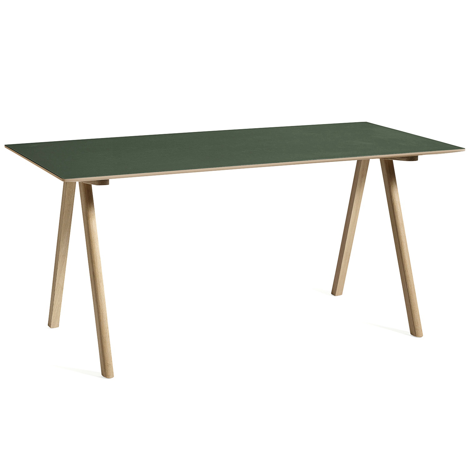 Bureau CPH10 mat eiken gelakt onderstel linoleum green