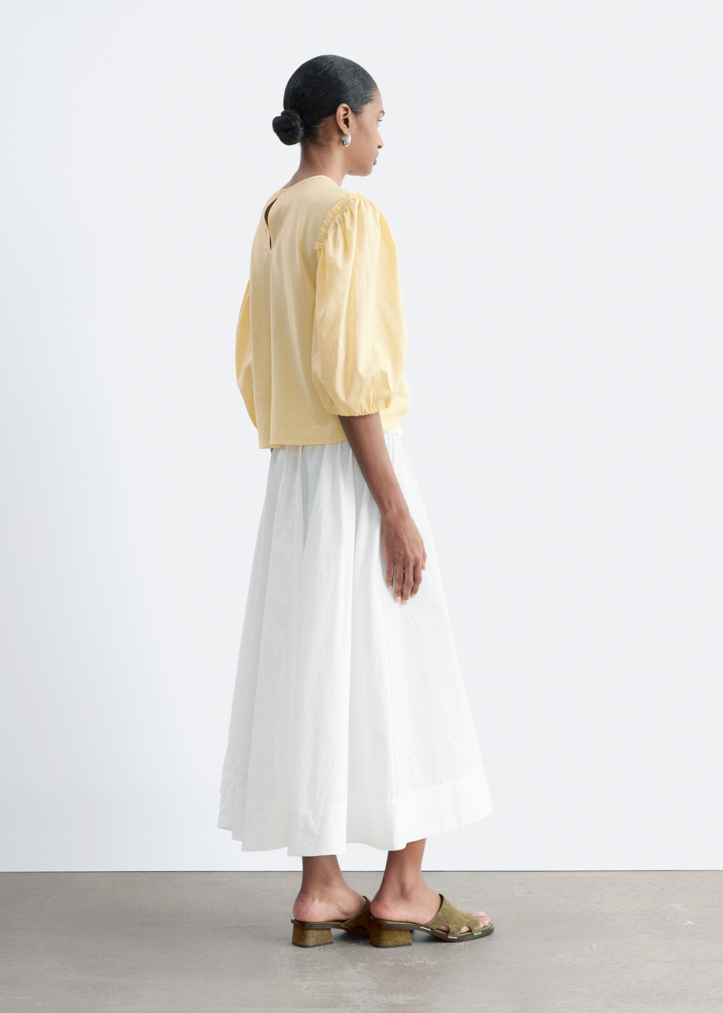 & Other Stories BALLOON-SLEEVE JACQUARD BLOUSE