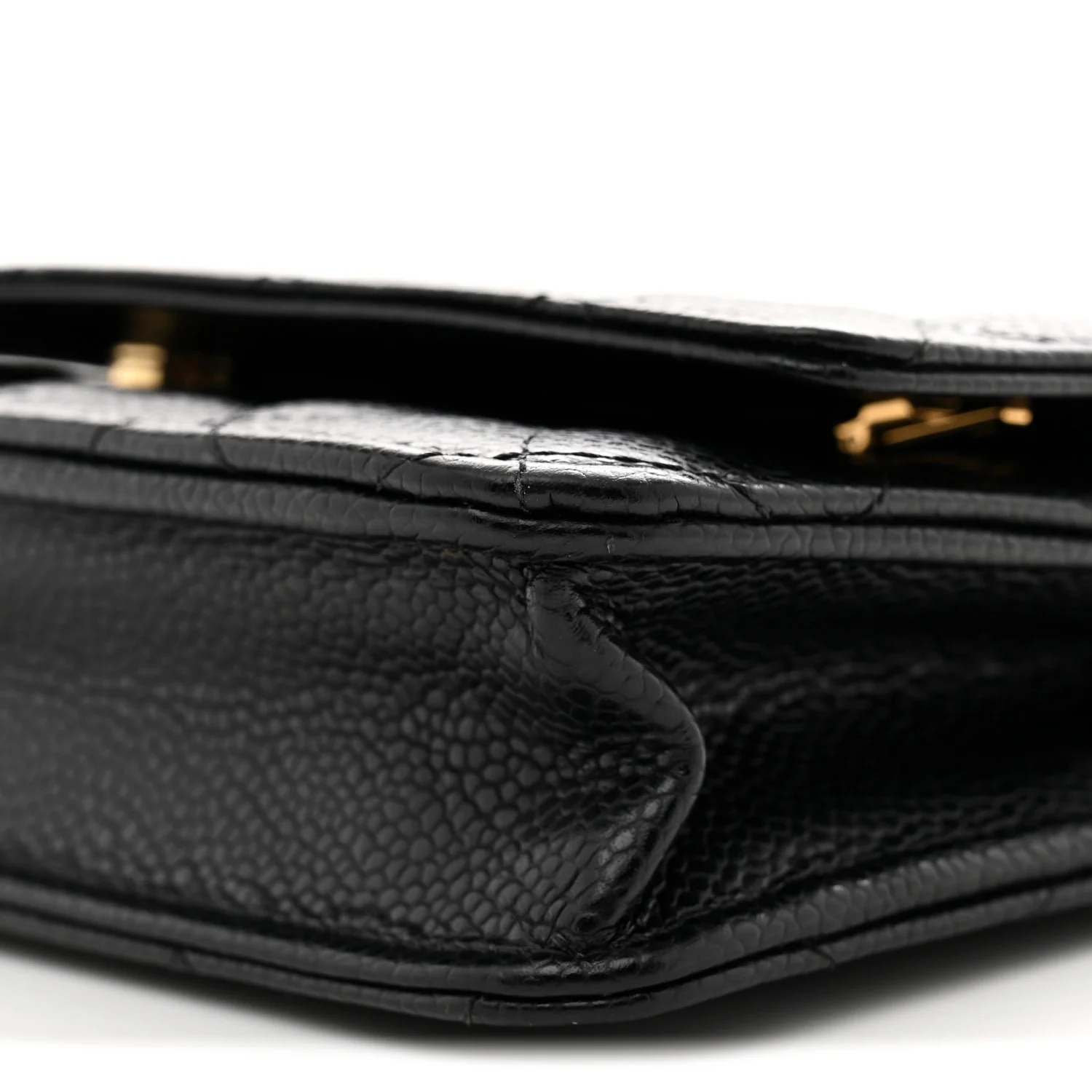 Caviar Quilted Wallet on Chain WOC Black - Top Club