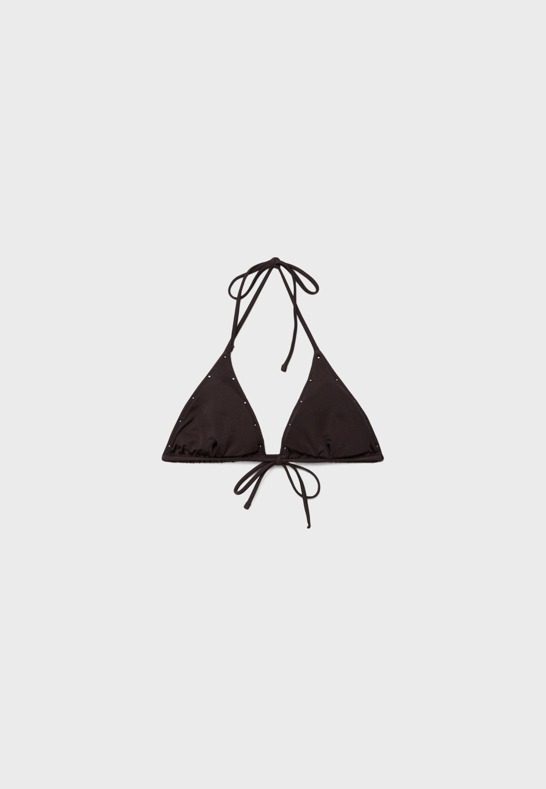 STUDDED TRIANGLE BIKINI TOP