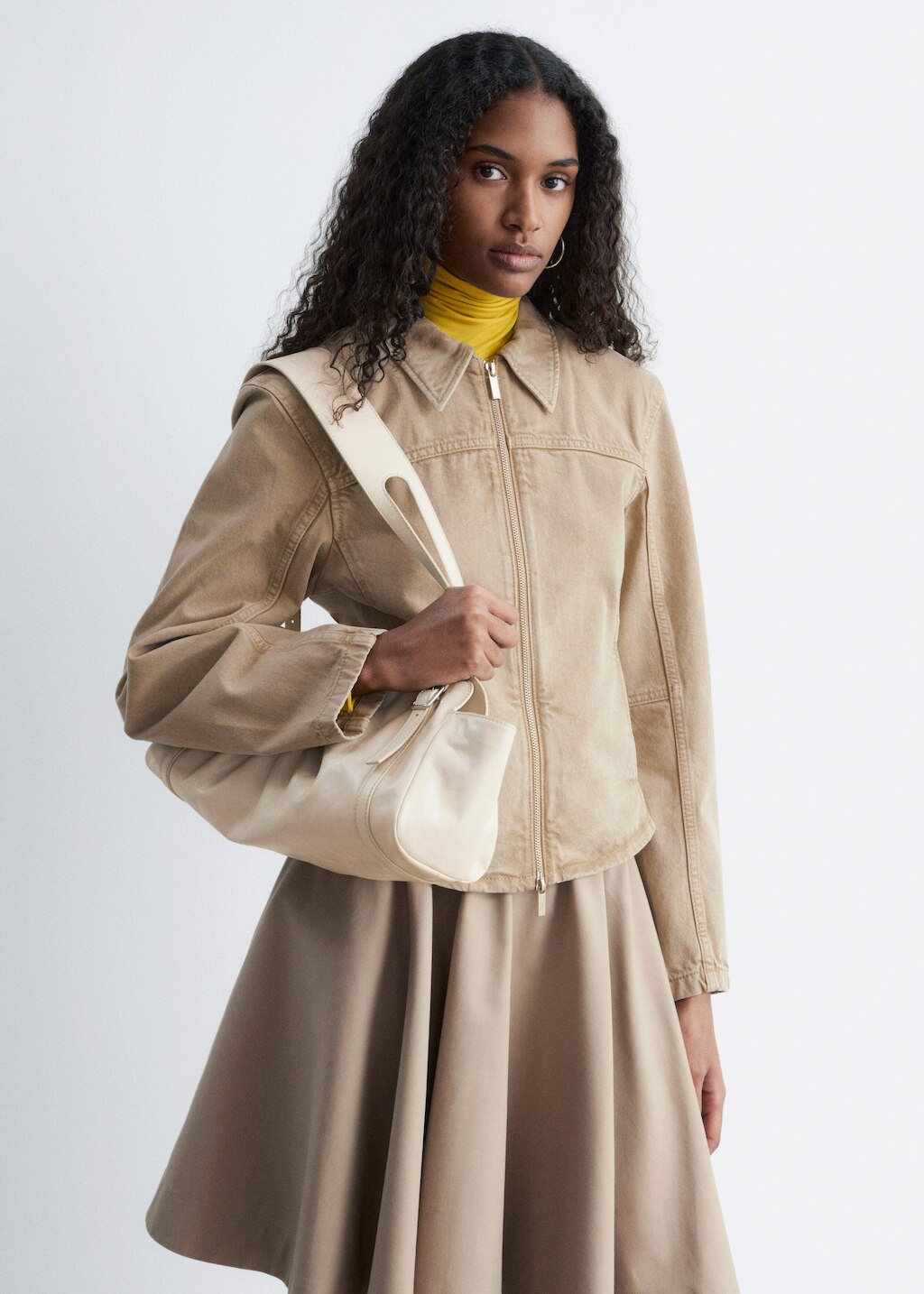 & Other Stories FITTED ZIP-UP DENIM JACKET