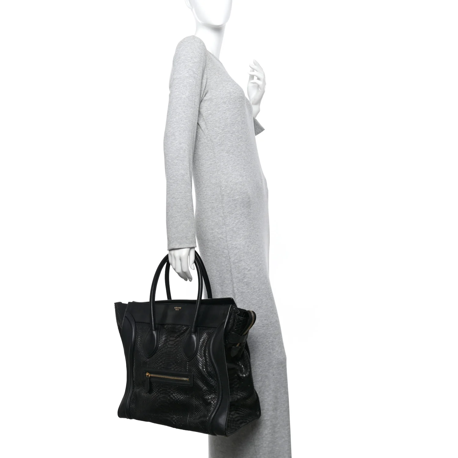 Snakeskin Large Luggage Black