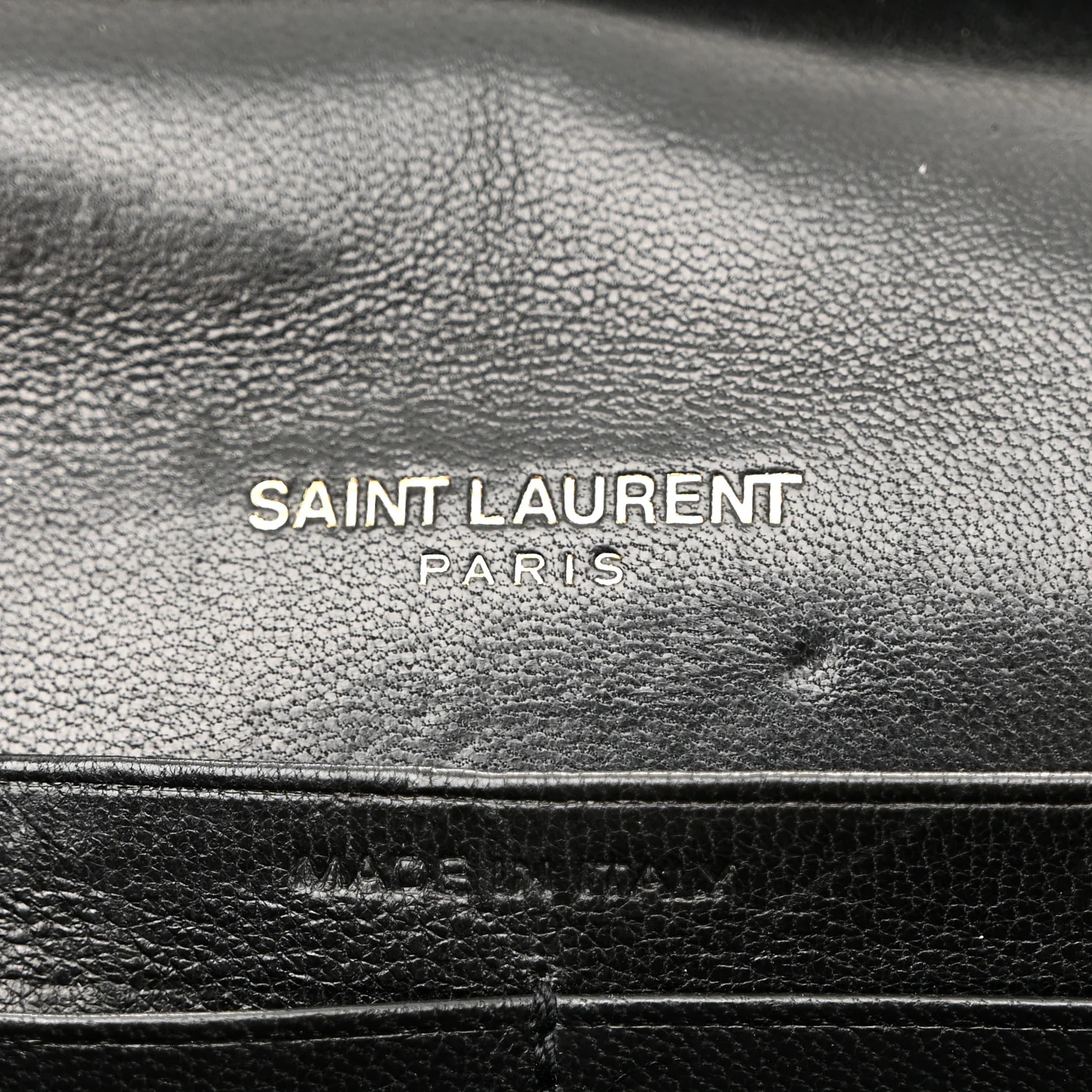 Lambskin Matelasse Chevron Monogram Sulpice Chain Wallet Black - Top Club