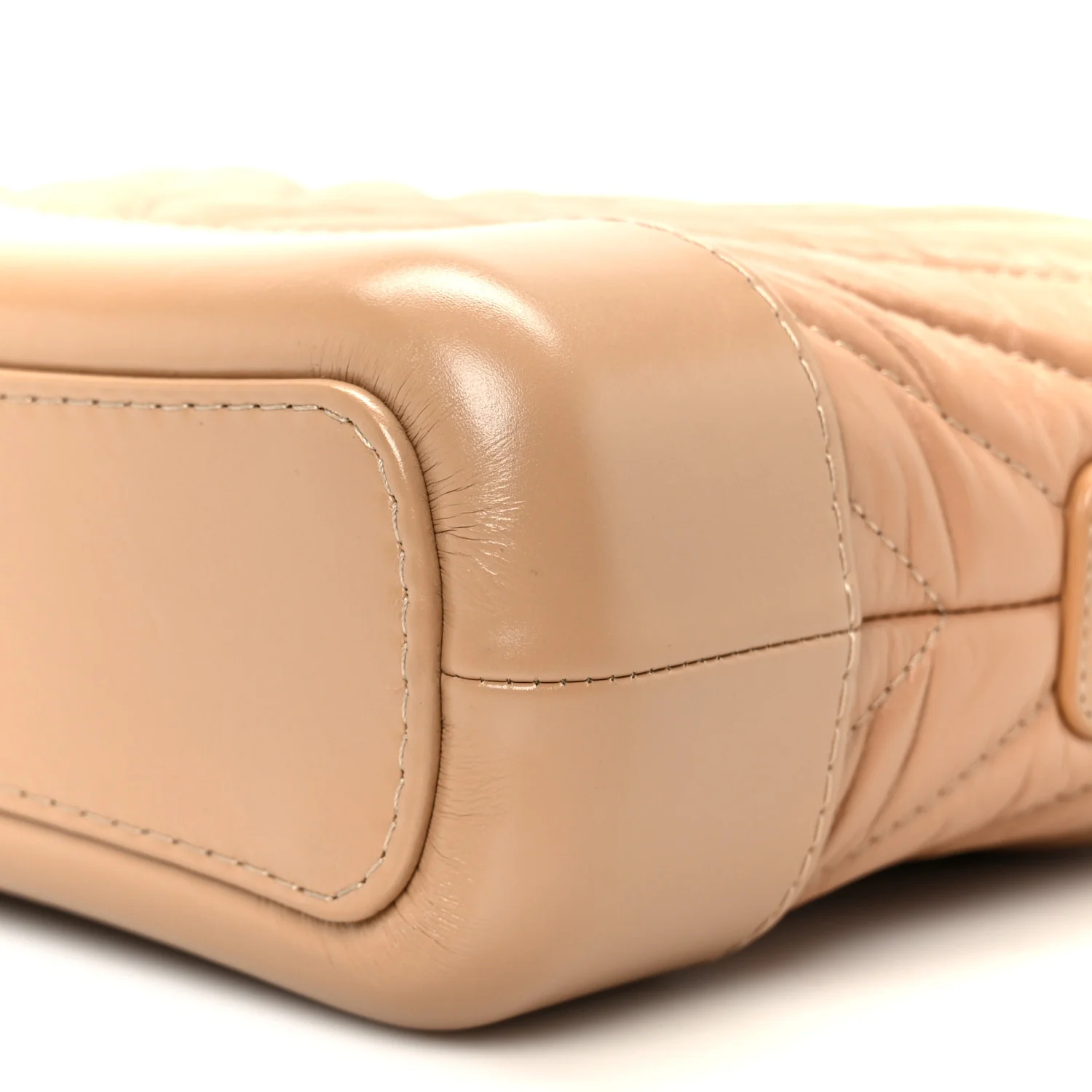 Aged Calfskin Chevron Quilted Small Gabrielle Hobo Beige - Top Club
