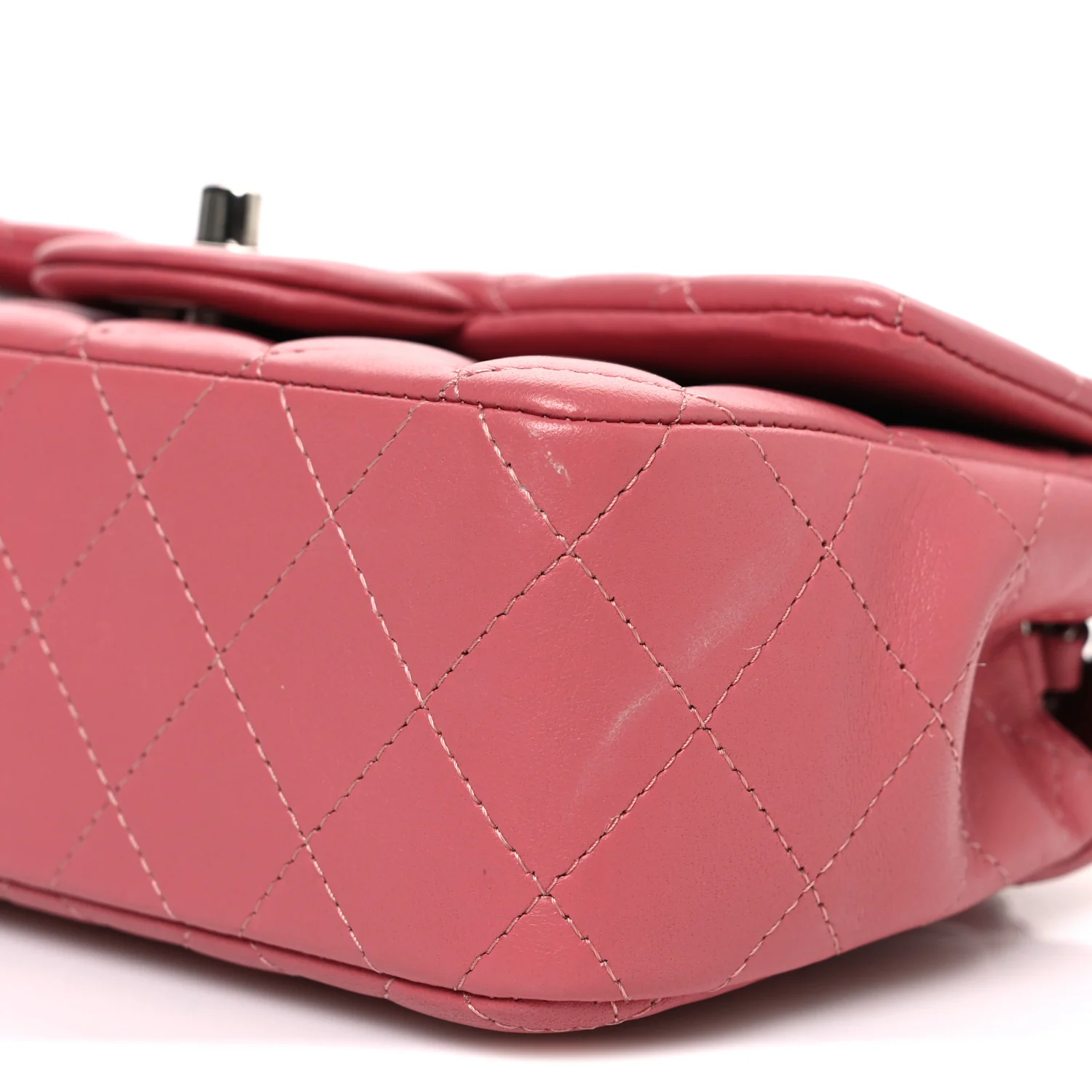 Lambskin Quilted Mini Rectangular Flap Pink - Top Club